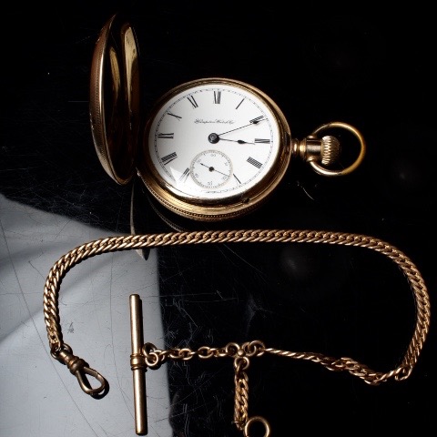 Antique Hampden Watch Co. Gold Plated Pocket Watch