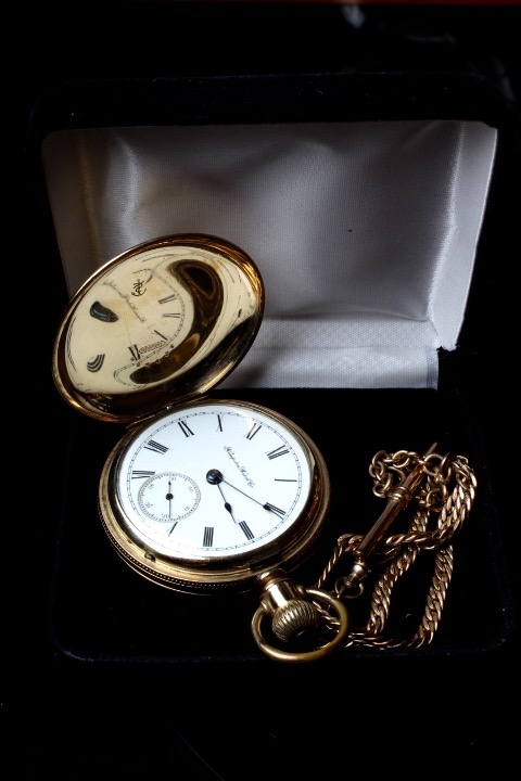 Antique Hampden Watch Co. Gold Plated Pocket Watch