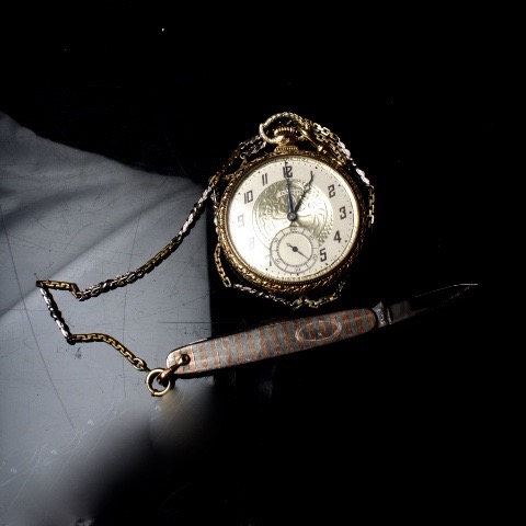Antique Illinois Pocket Watch with 12K Gold Filled Chain