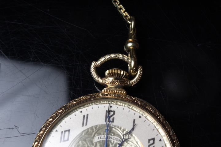 Antique Illinois Pocket Watch with 12K Gold Filled Chain