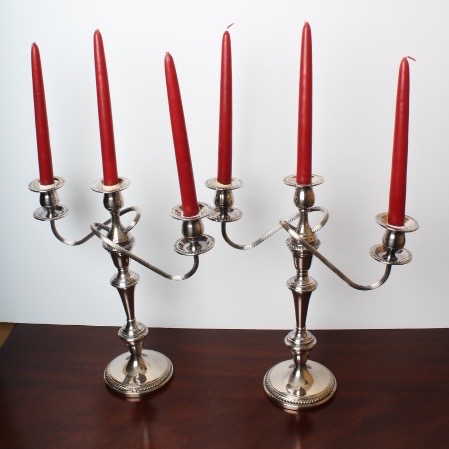 Pair of Vintage F.B. Rogers Silver Plated Candelabras