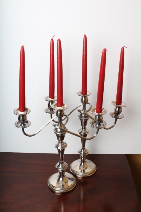 Pair of Vintage F.B. Rogers Silver Plated Candelabras