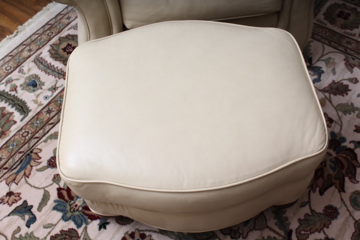 Ethan Allen Leather Armchair with Ottoman
