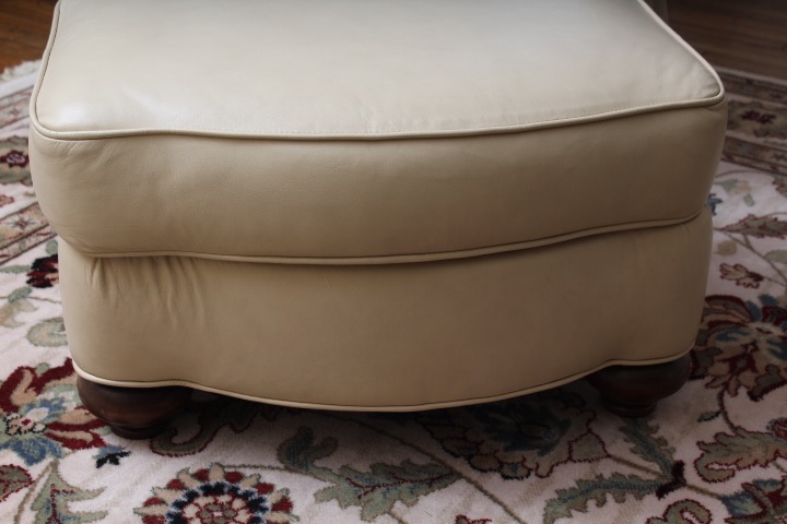 Ethan Allen Leather Armchair with Ottoman