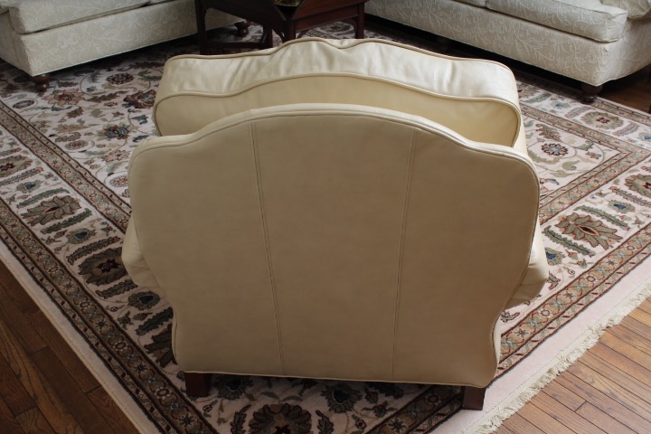 Ethan Allen Leather Armchair with Ottoman