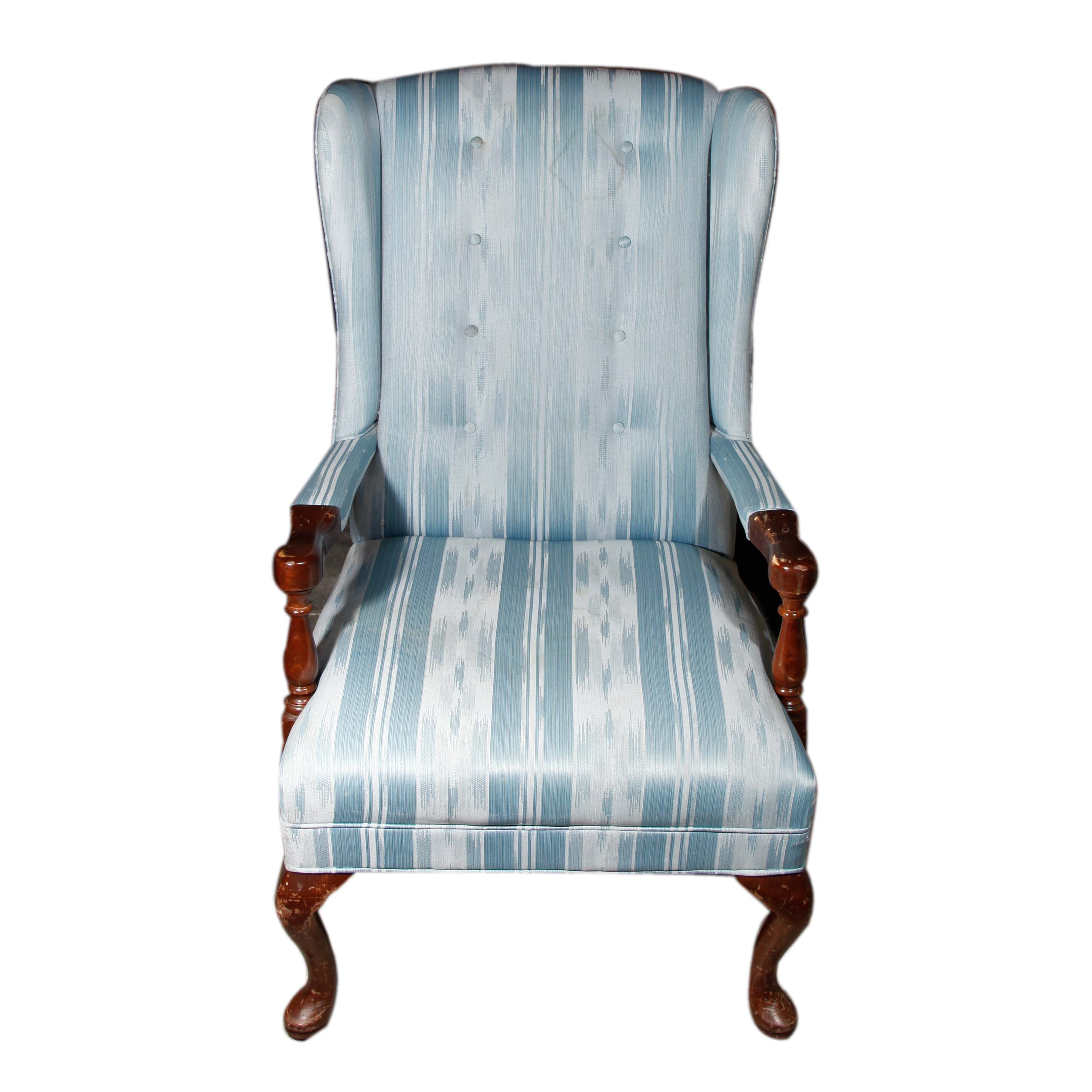Blue Wing Back Chair by Morganton Chair