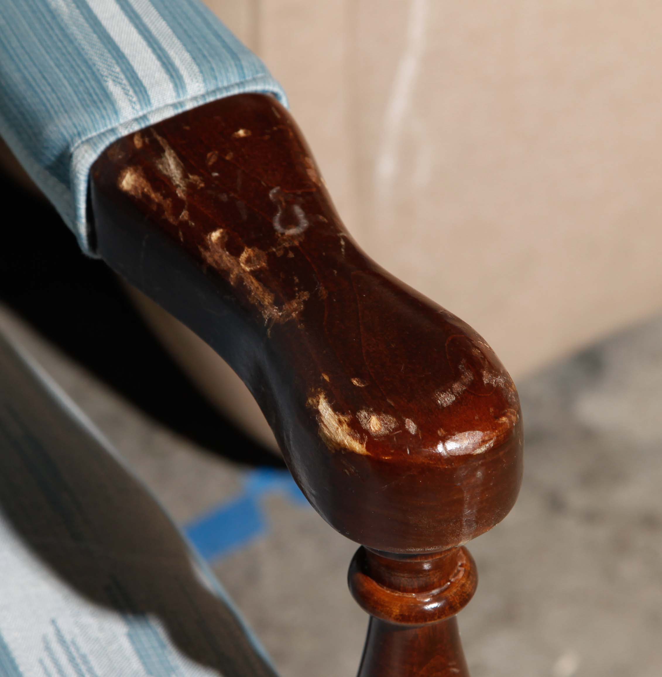 Blue Wing Back Chair by Morganton Chair