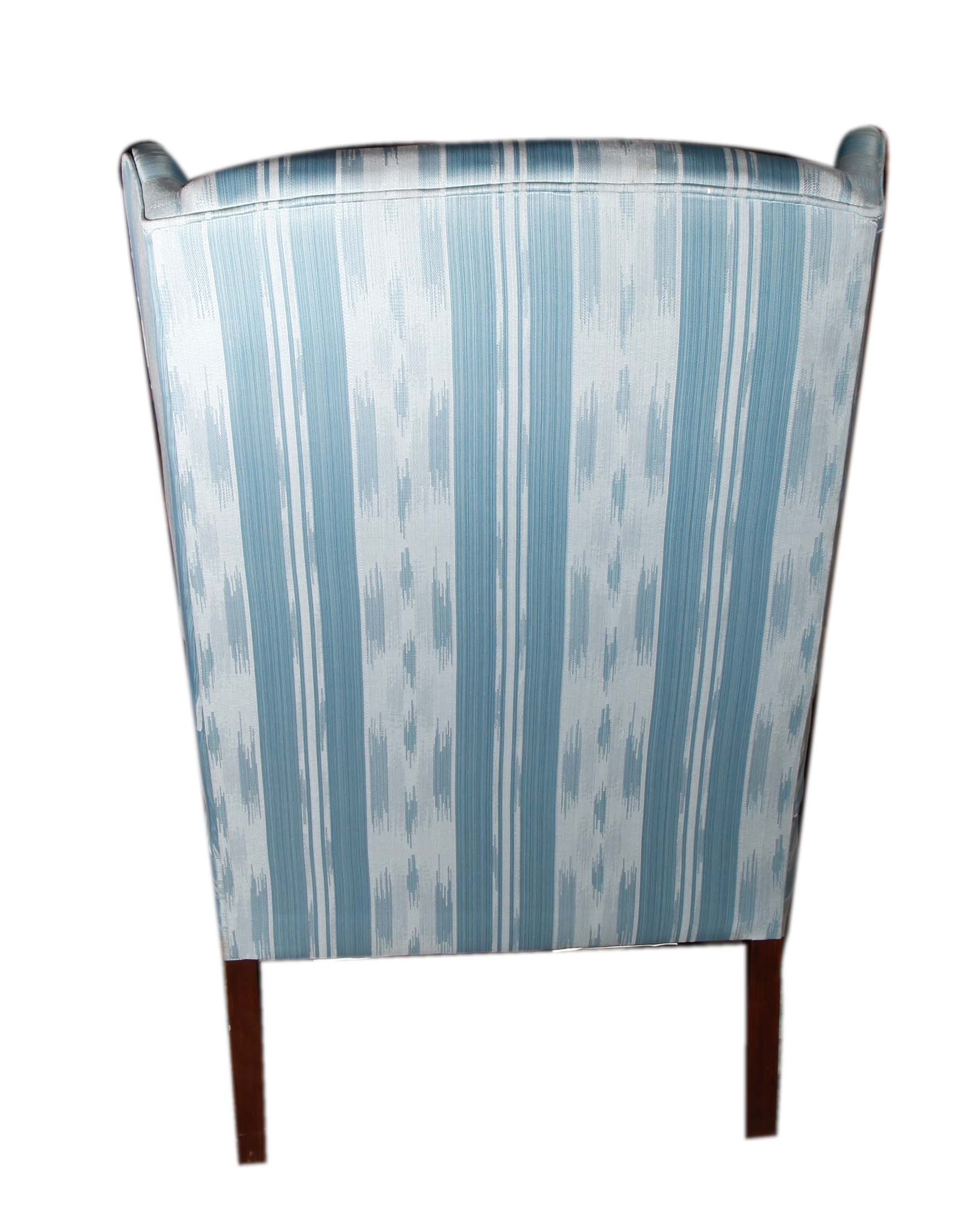 Blue Wing Back Chair by Morganton Chair
