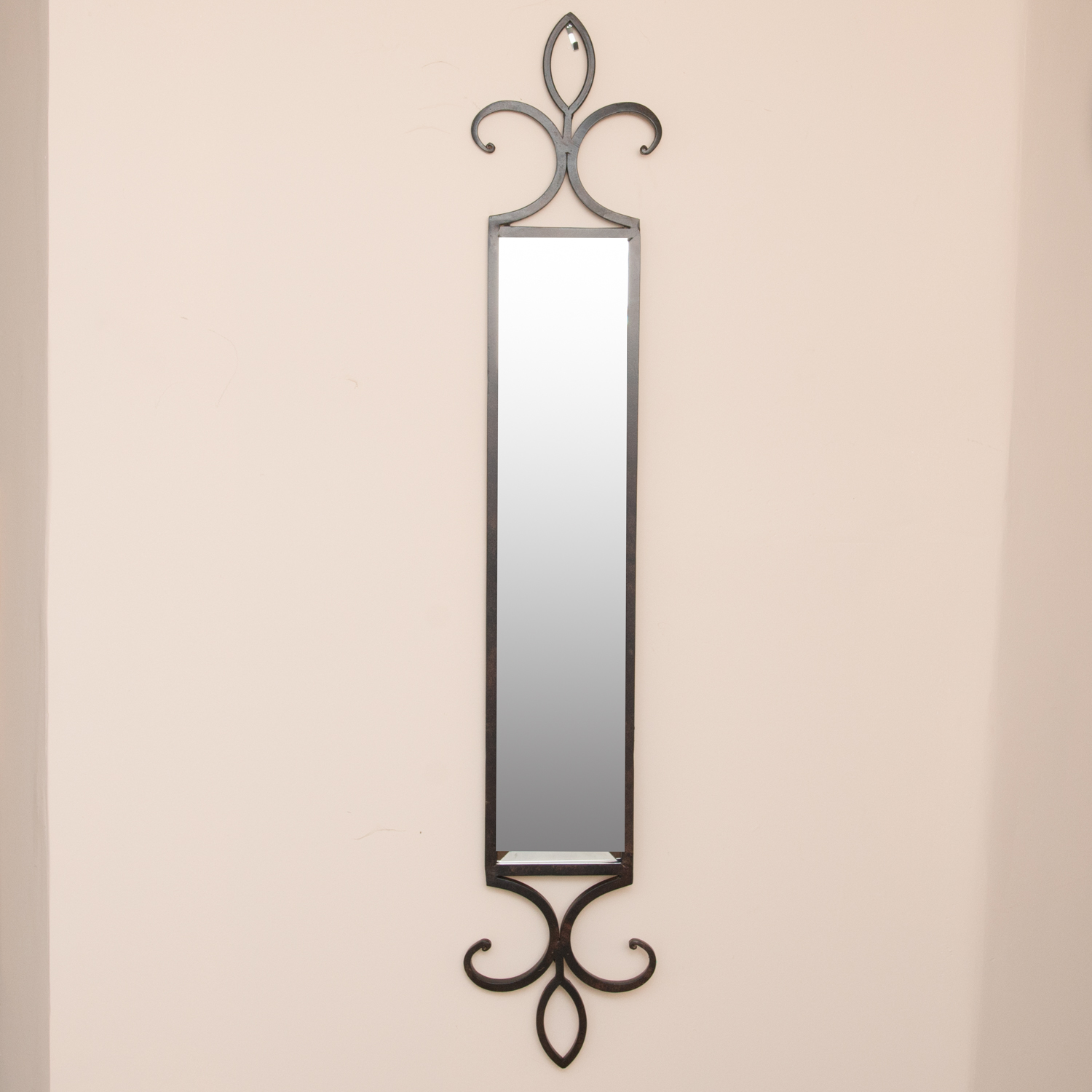 Vintage Wrought Iron Wall Mirror & Wall Decor