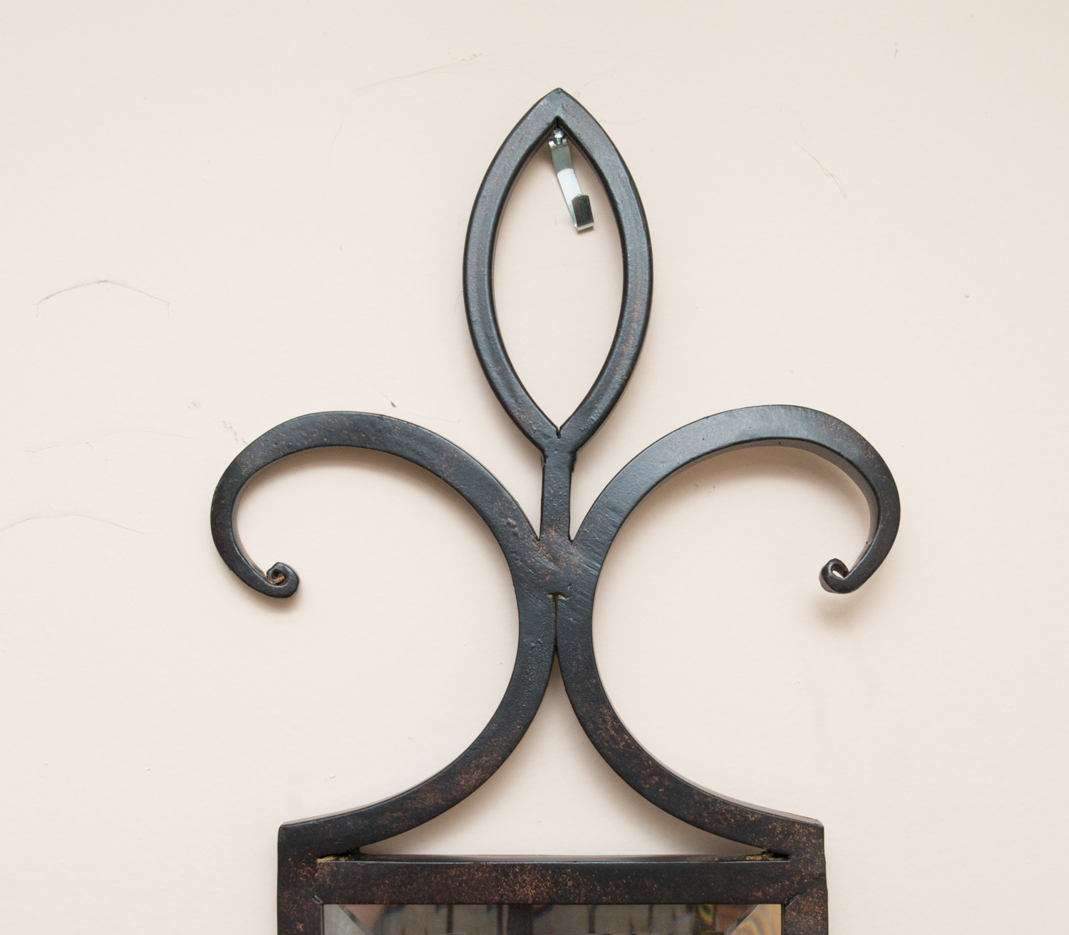 Vintage Wrought Iron Wall Mirror & Wall Decor