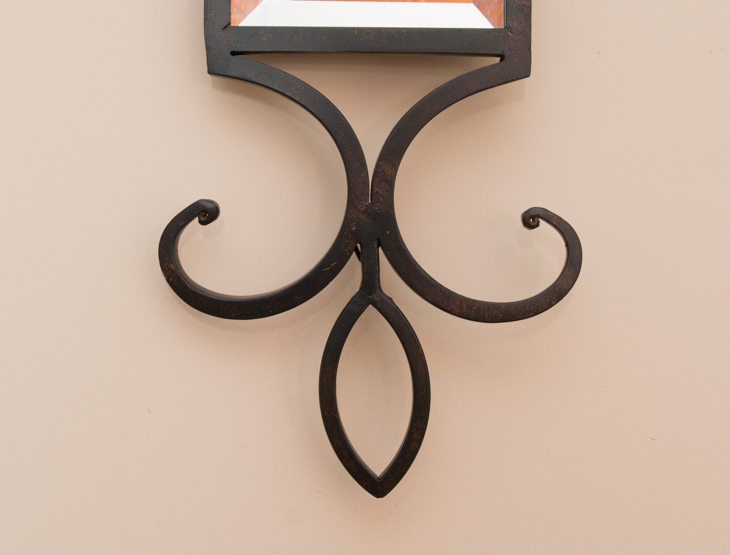 Vintage Wrought Iron Wall Mirror & Wall Decor