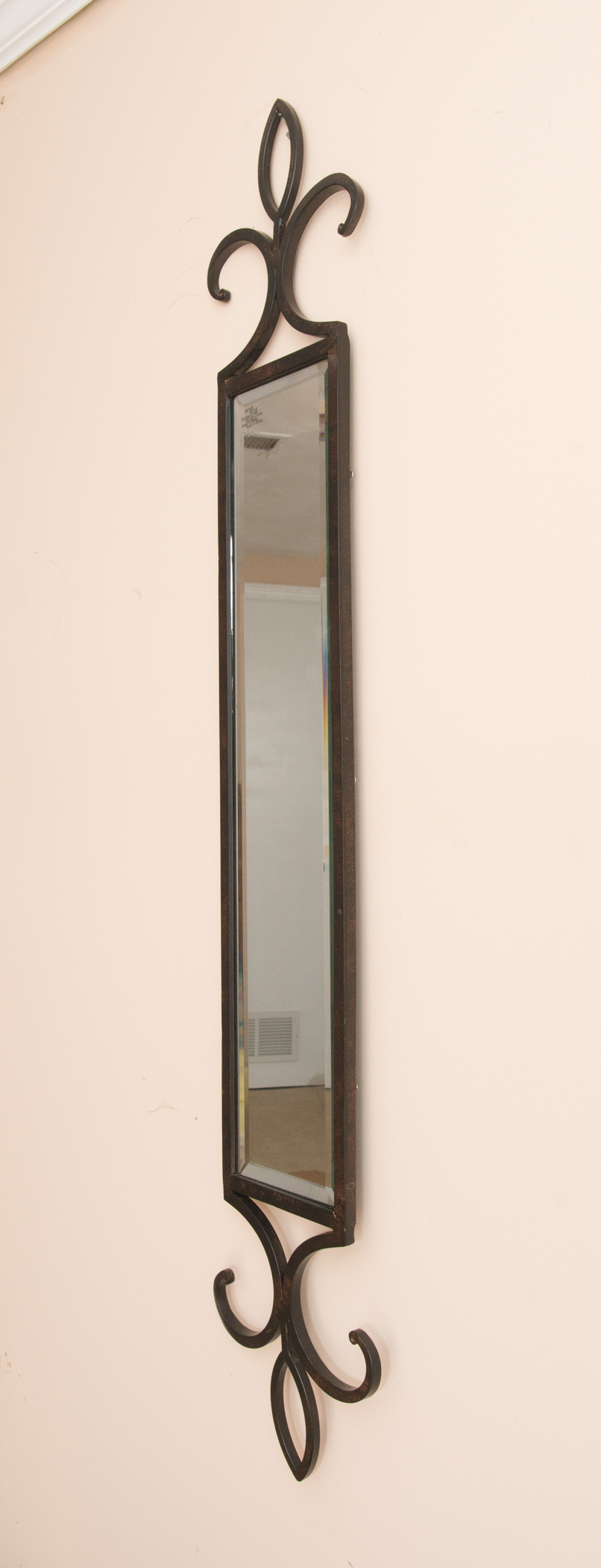 Vintage Wrought Iron Wall Mirror & Wall Decor