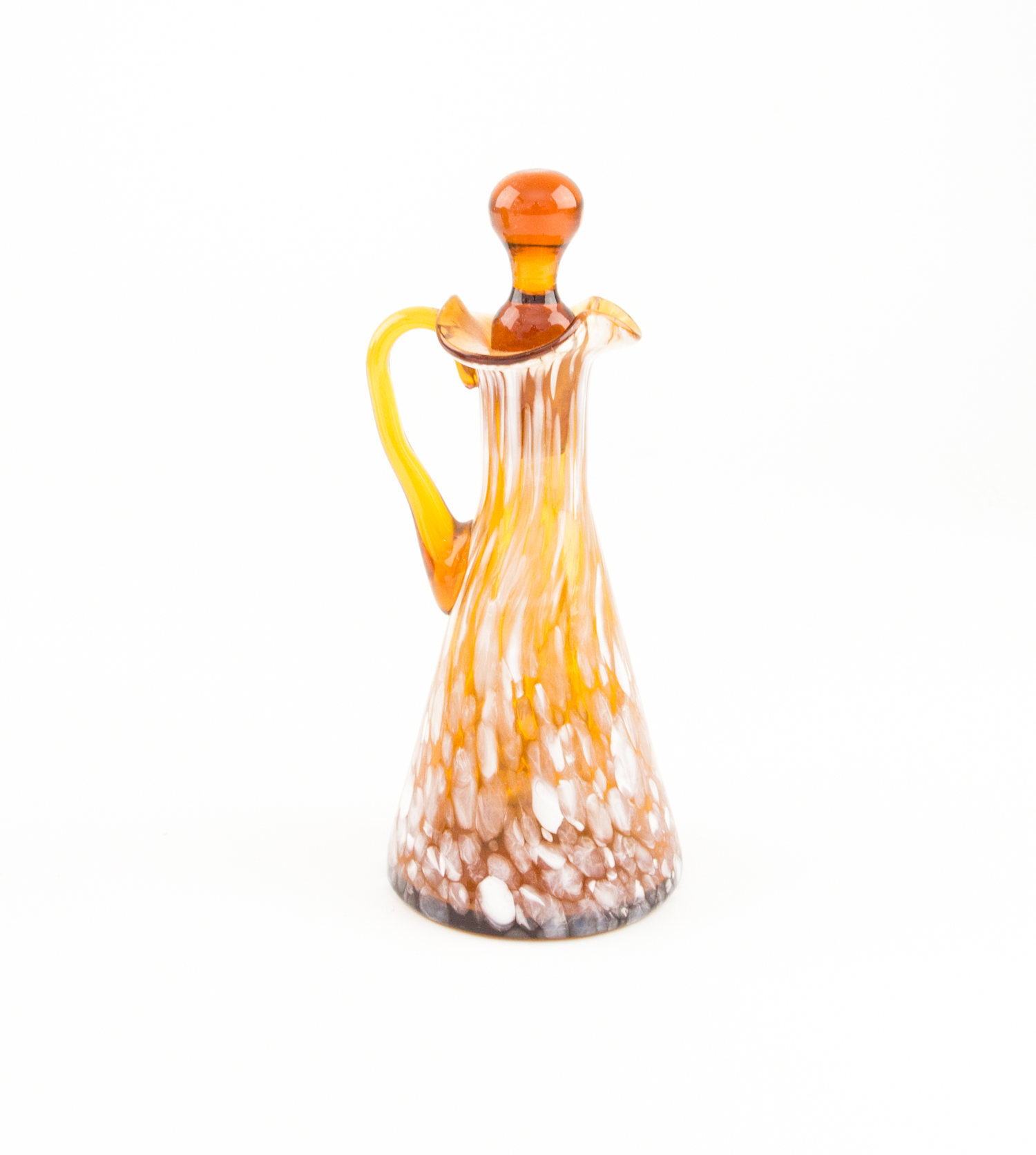 Selection of Vintage Amber Glass Including a Fairy Lamp