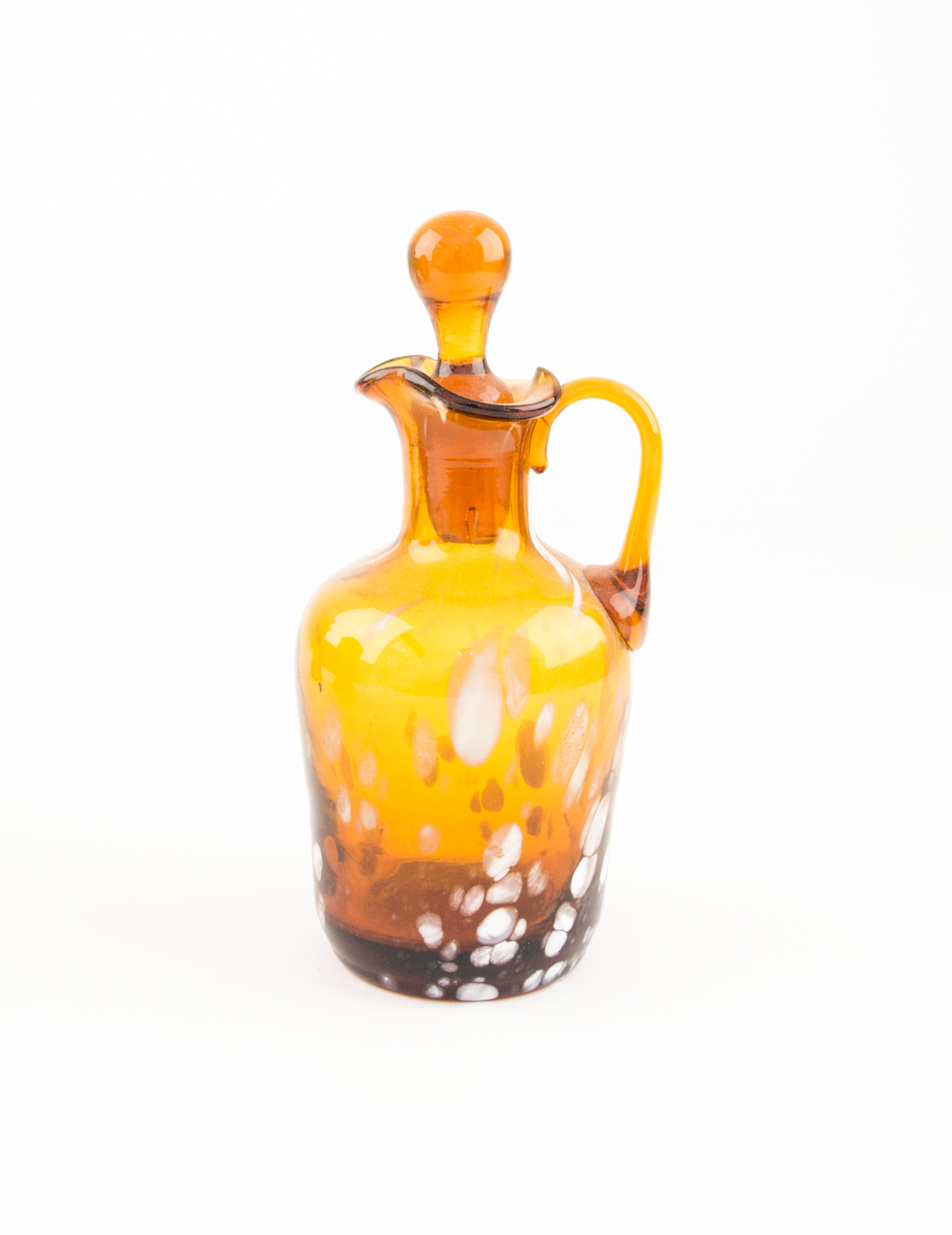 Selection of Vintage Amber Glass Including a Fairy Lamp