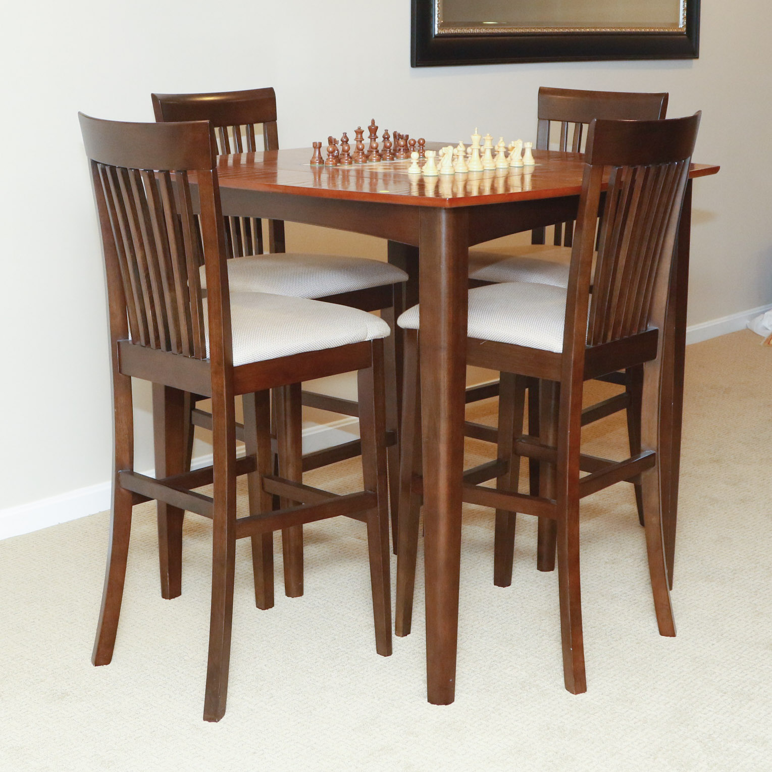 High-Top Game Table and Four Chairs