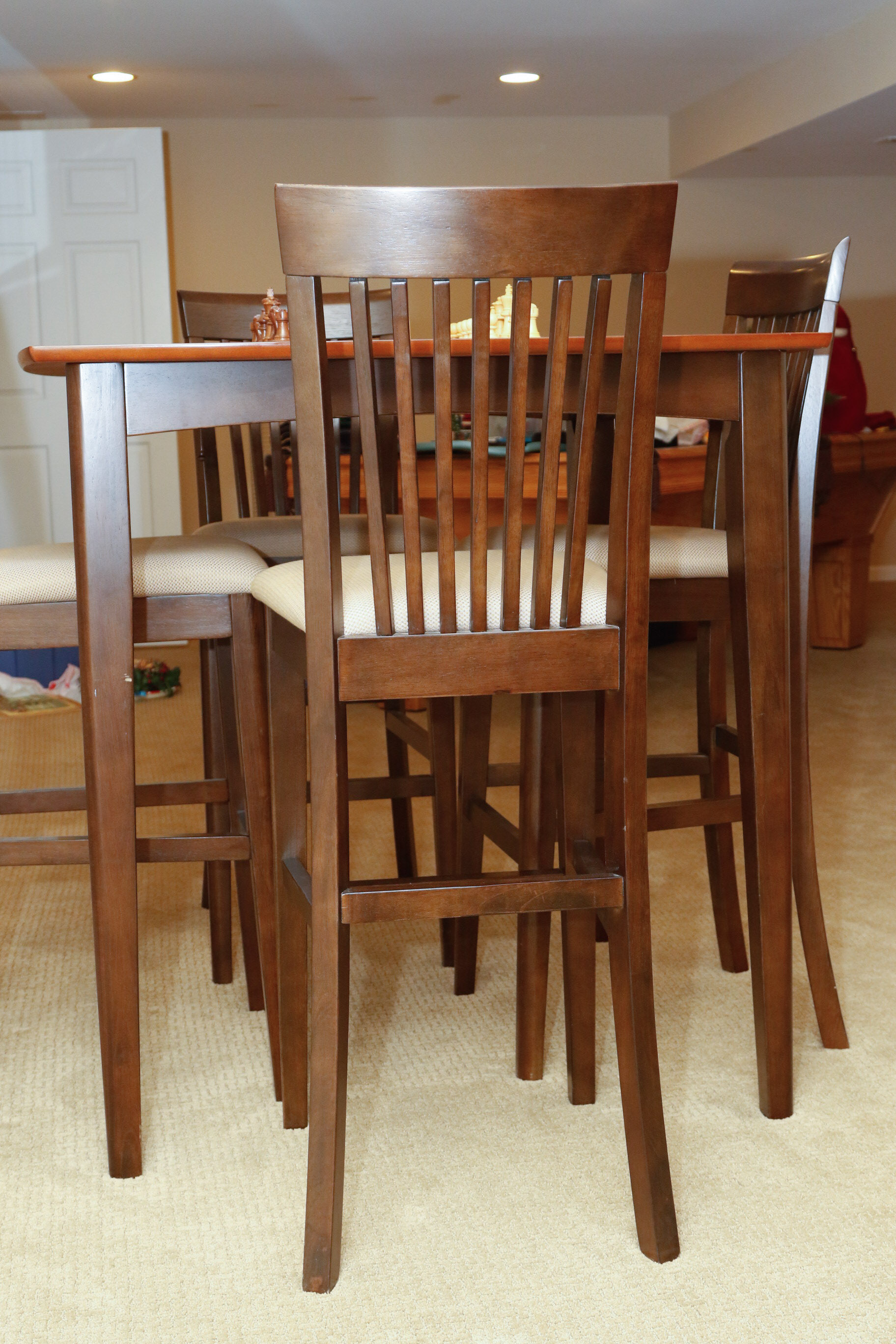 High-Top Game Table and Four Chairs