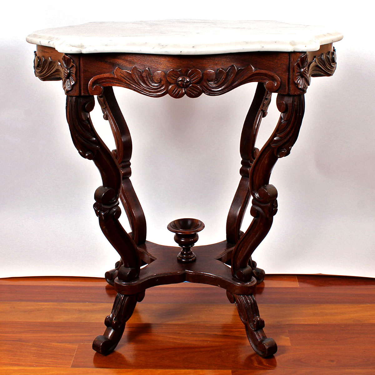 Victorian Turtle Top Table in the Rococo Revival Style