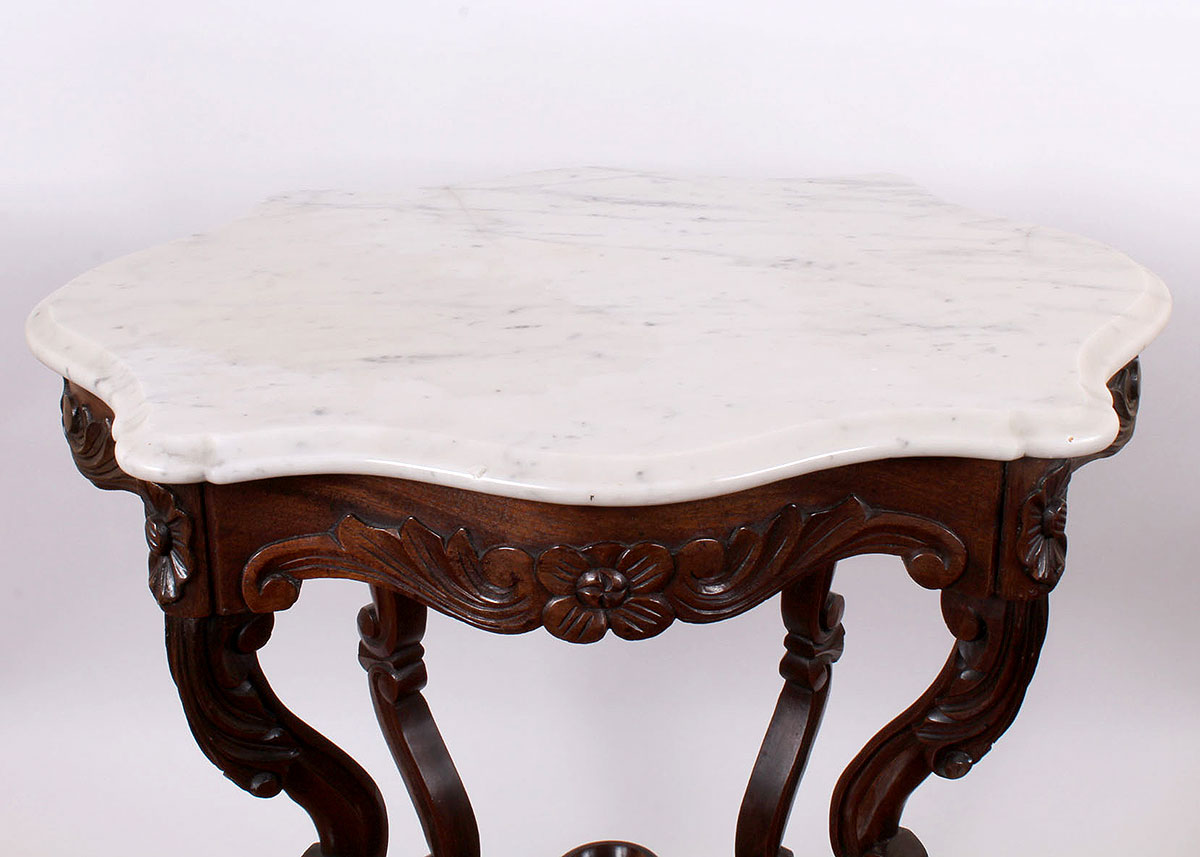 Victorian Turtle Top Table in the Rococo Revival Style