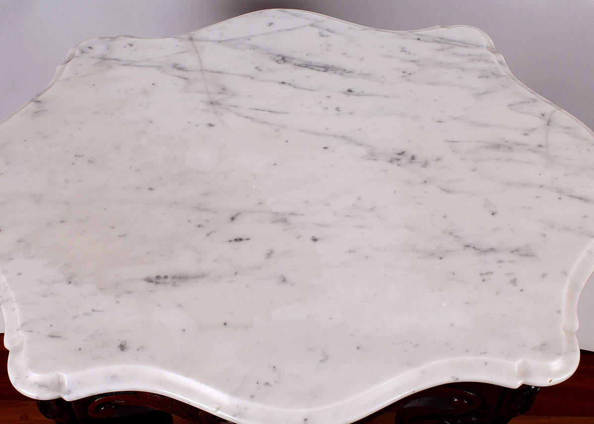 Victorian Turtle Top Table in the Rococo Revival Style