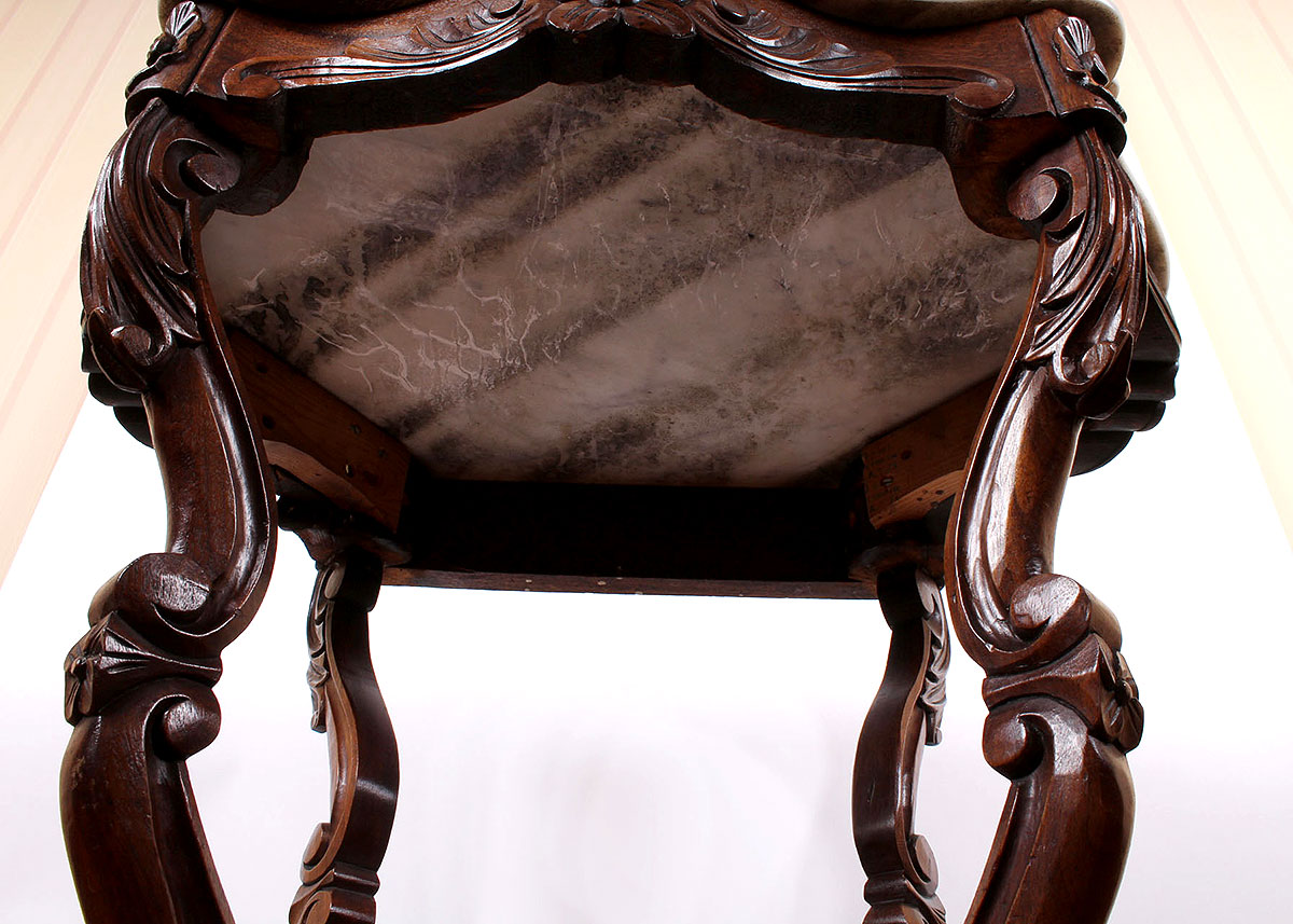 Victorian Turtle Top Table in the Rococo Revival Style