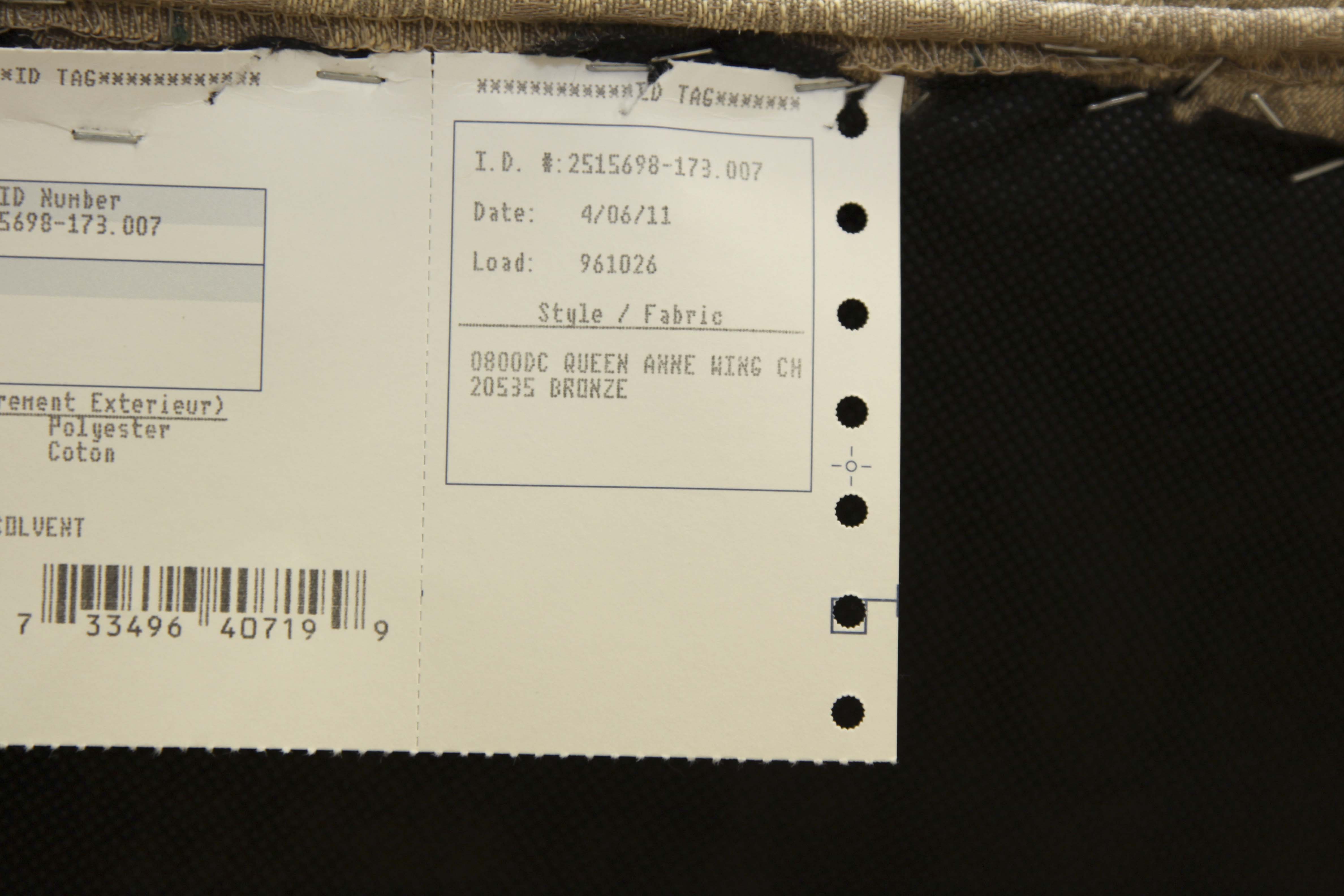 Havertys Queen Anne Style Wingback Chair