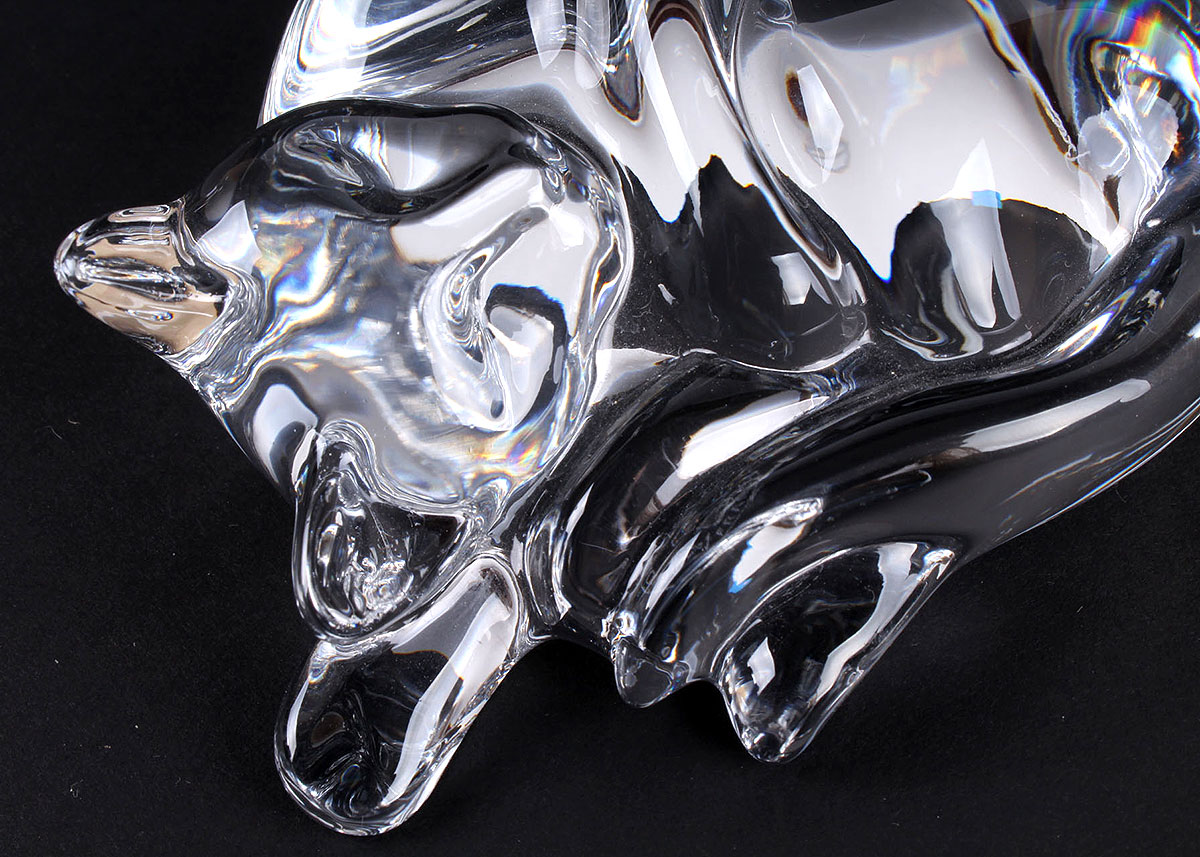 Pair of Baccarat Crystal Cat Figurines