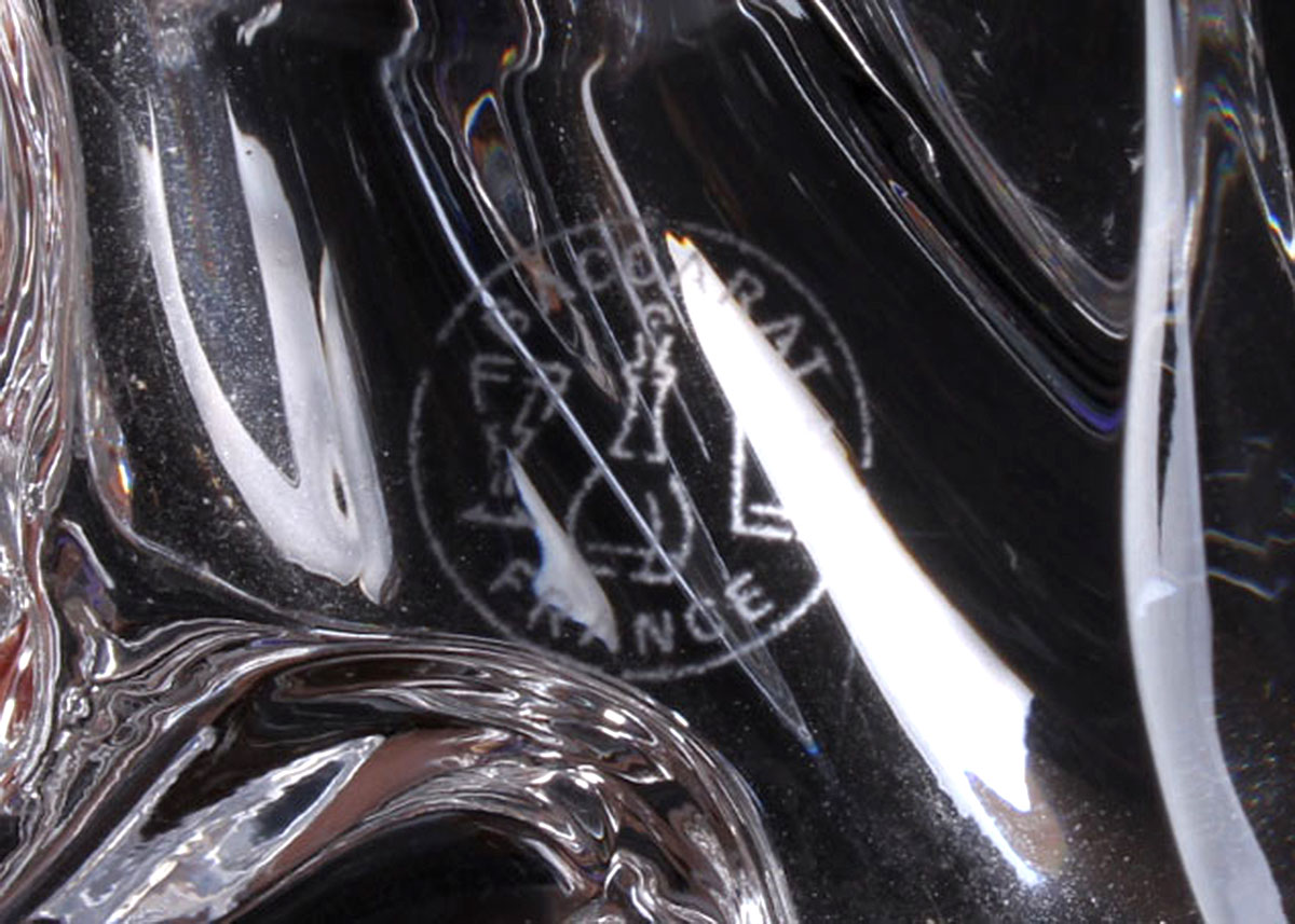 Pair of Baccarat Crystal Cat Figurines