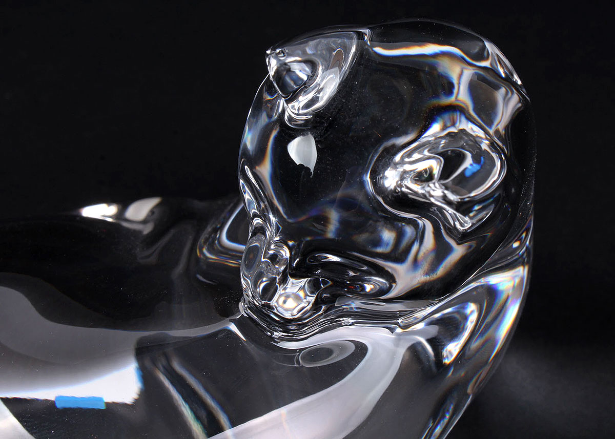 Pair of Baccarat Crystal Cat Figurines