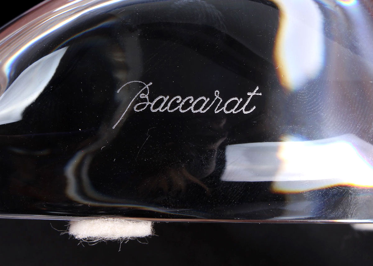 Pair of Baccarat Crystal Cat Figurines