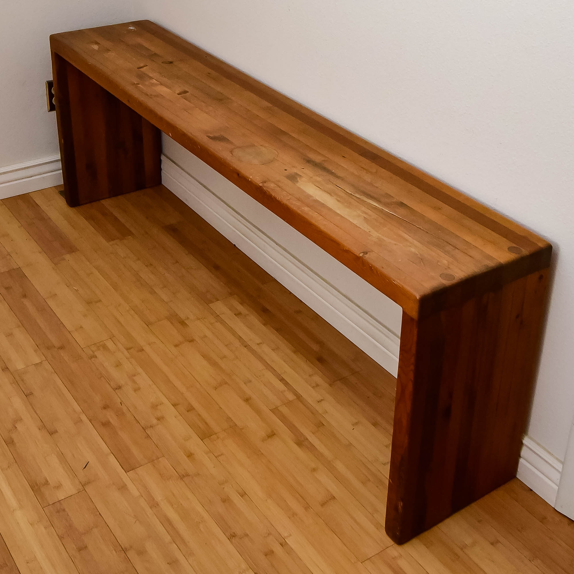 Oak Finish Hall Bench