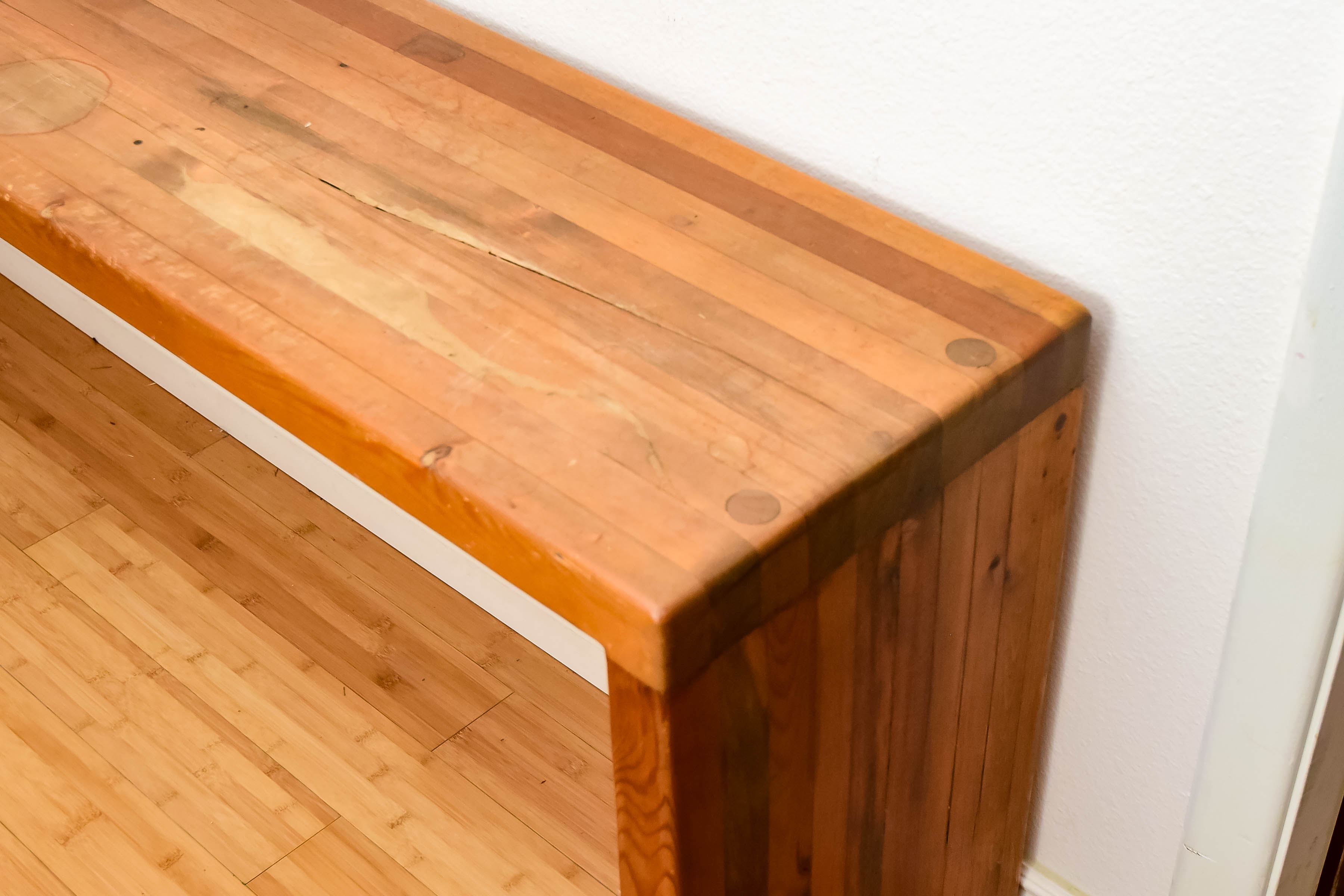 Oak Finish Hall Bench