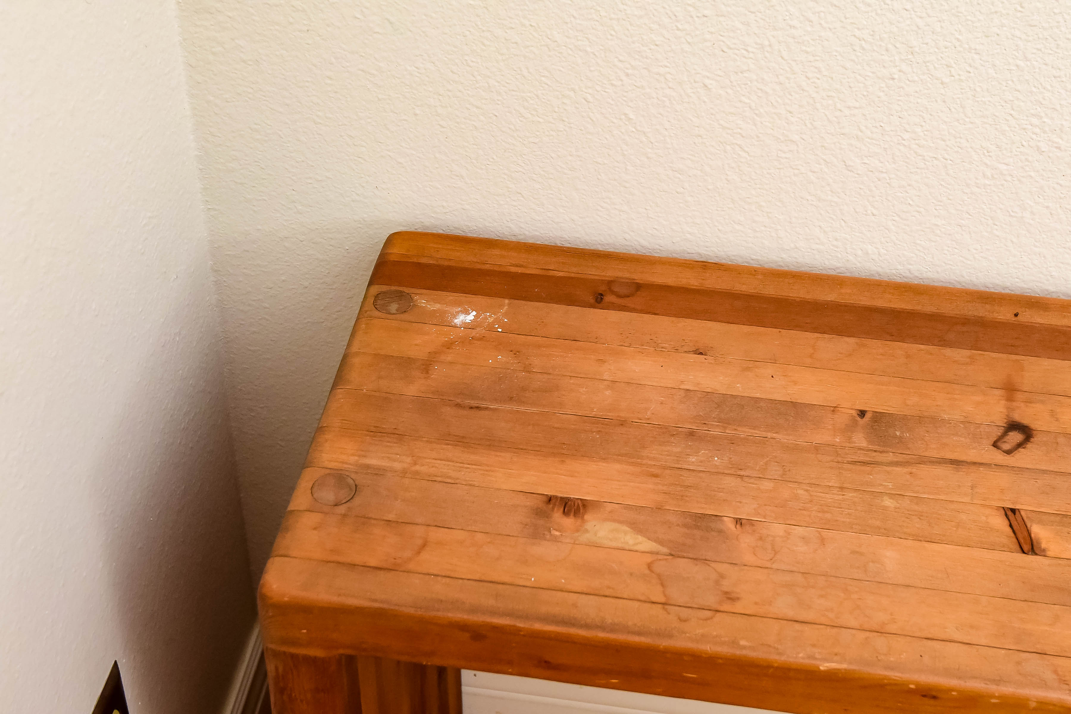 Oak Finish Hall Bench