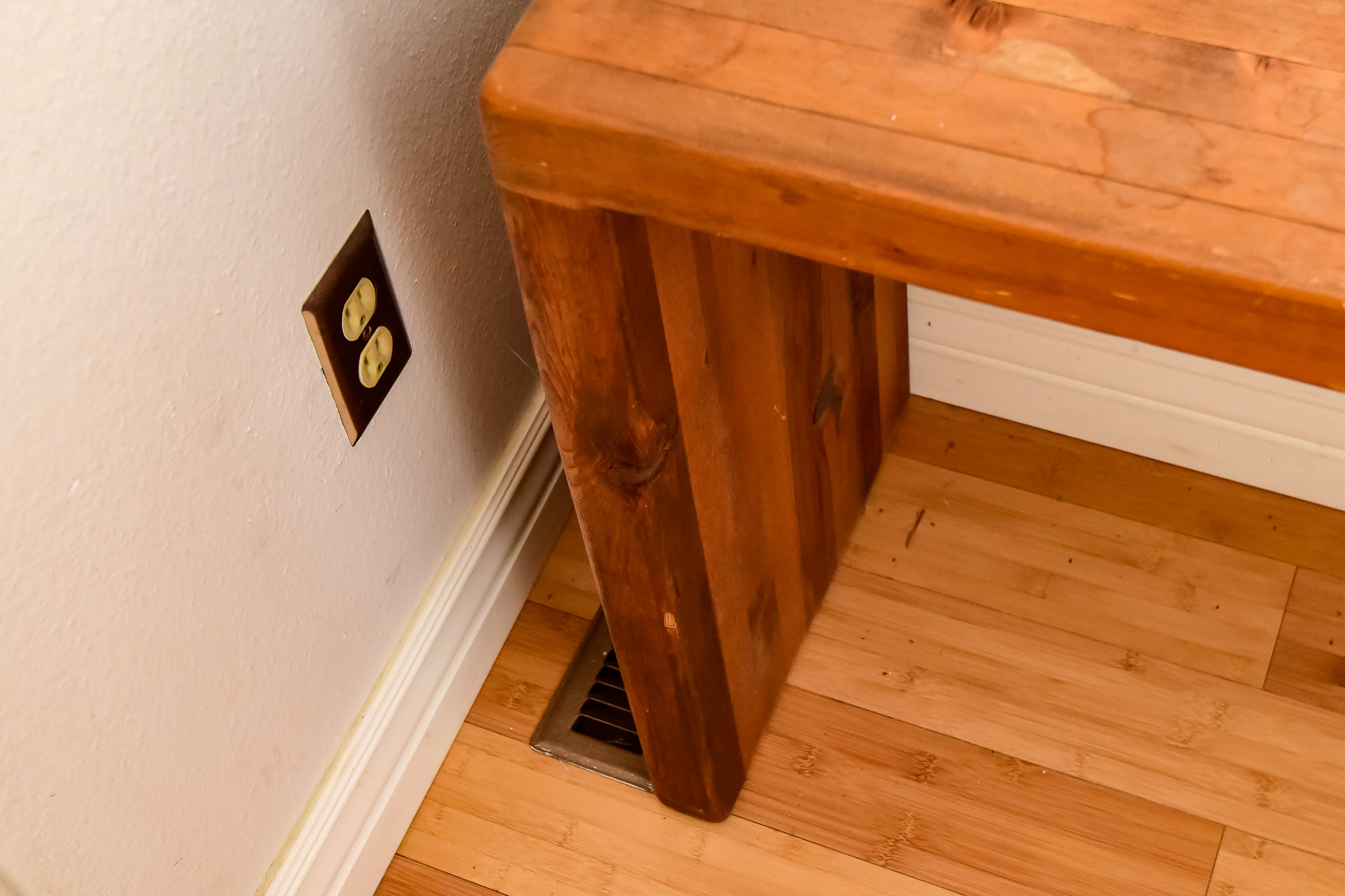 Oak Finish Hall Bench