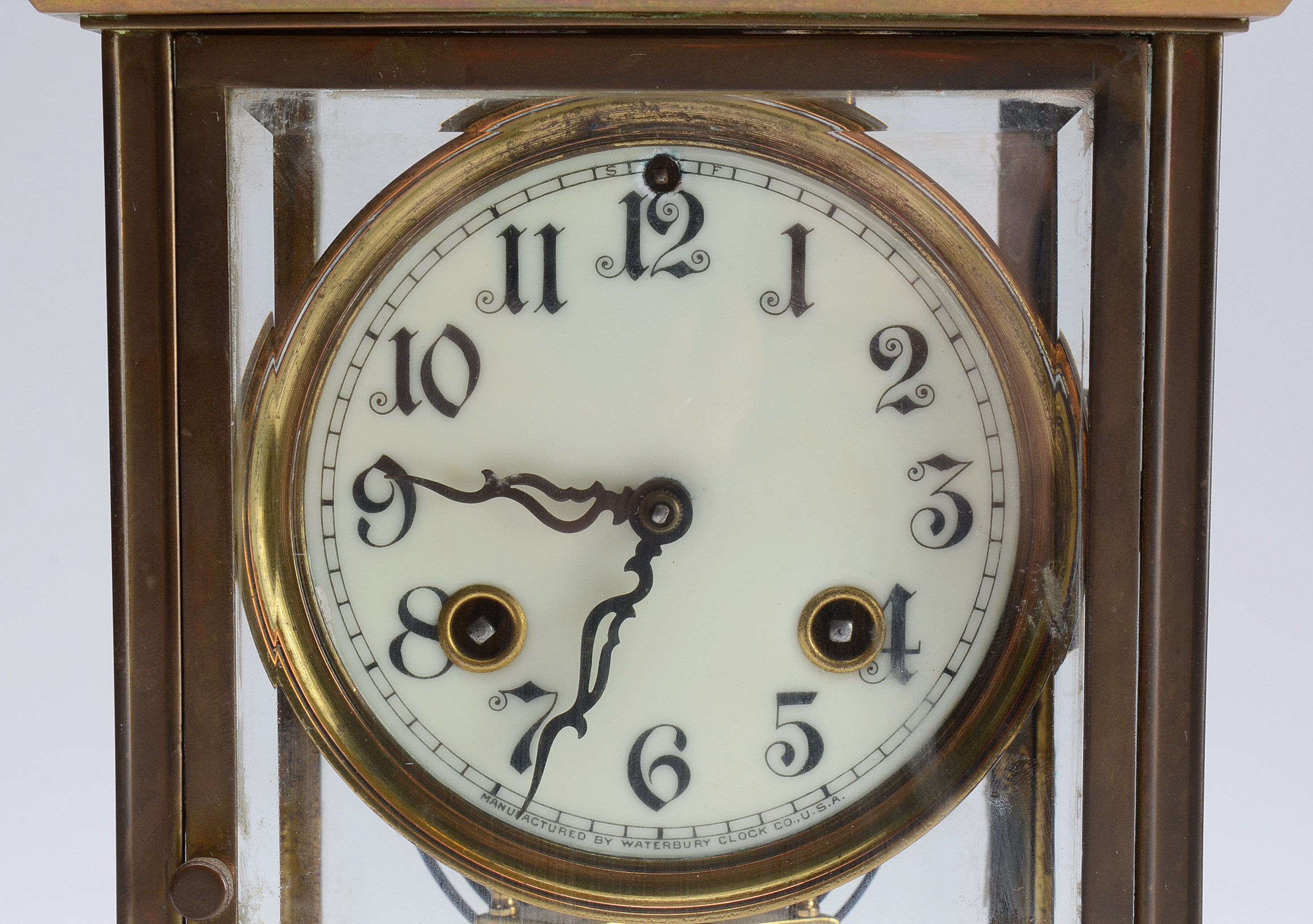 Vintage Waterbury Brass Shelf Clock