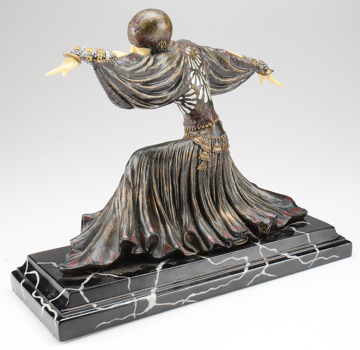 Resin Reproduction Sculpture After Dimitri Chiparus' "The Obeisance"