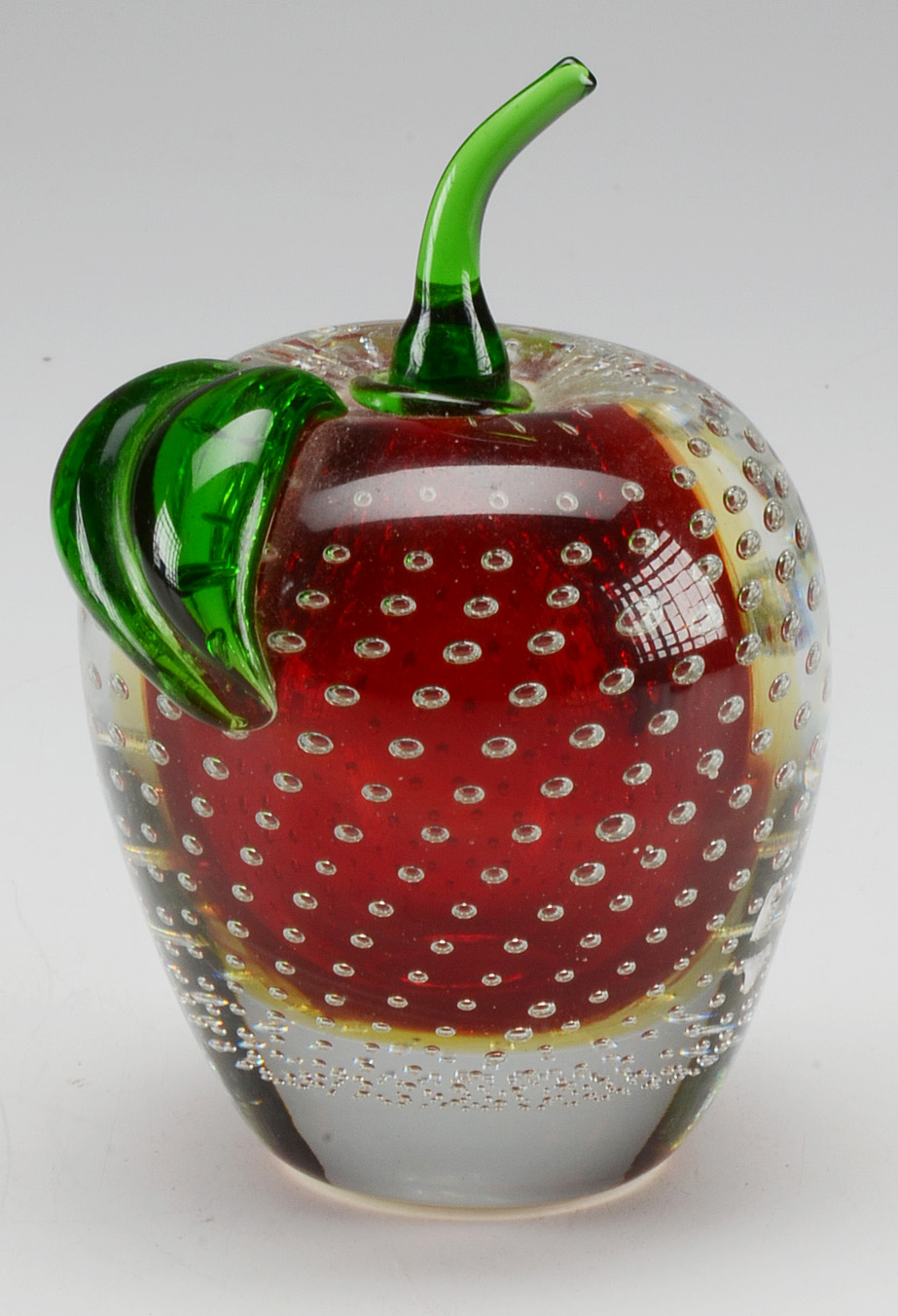 Art Glass Apple and Elephant Paperweights