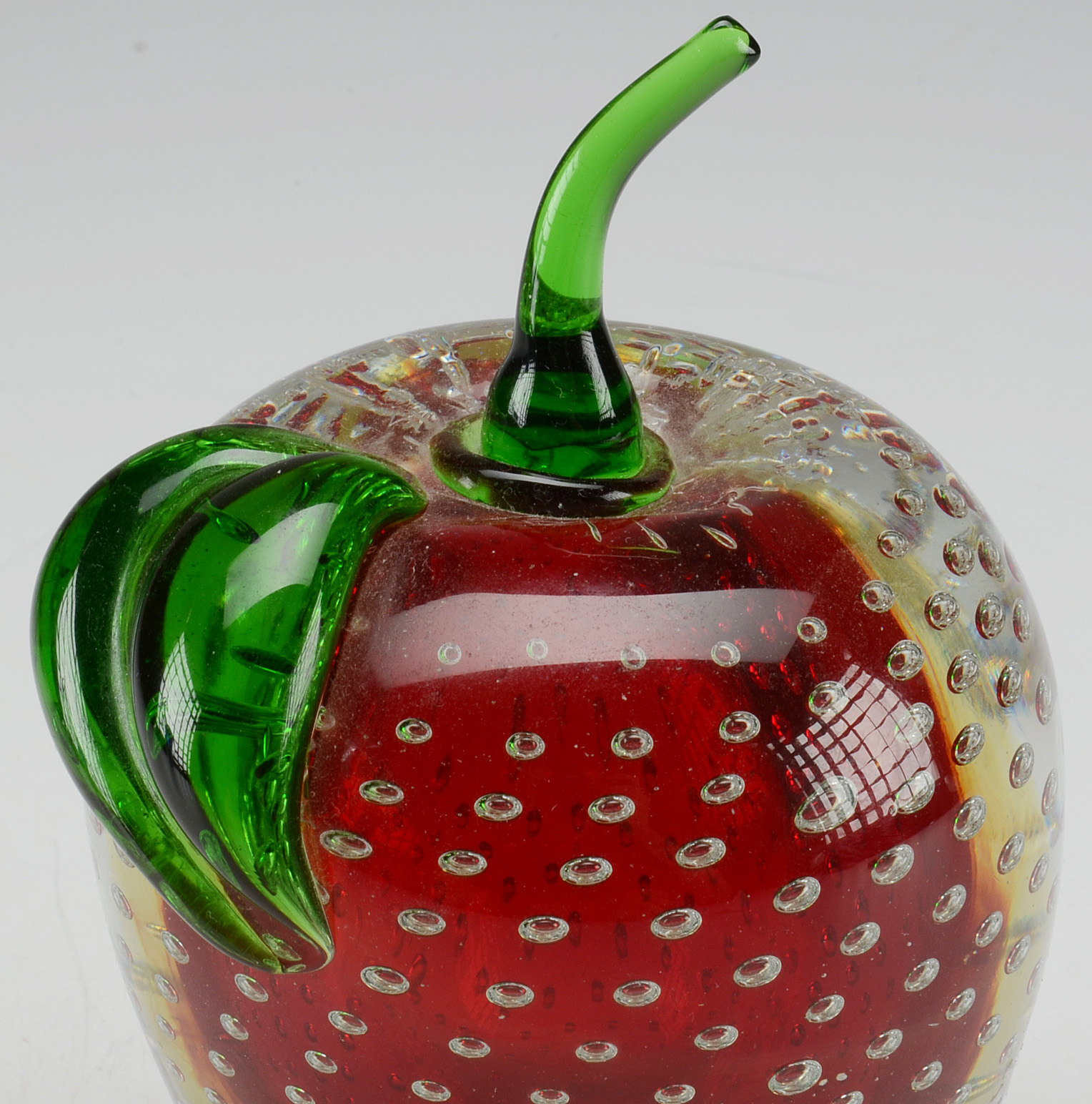 Art Glass Apple and Elephant Paperweights