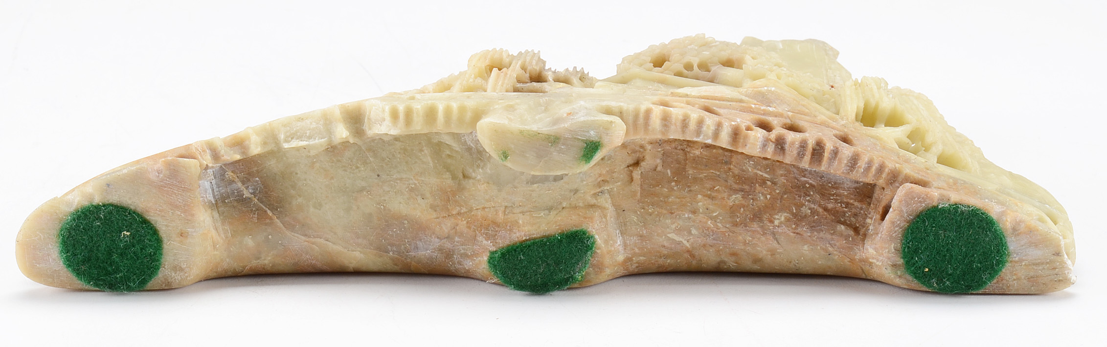 Chinese Carved Soapstone of Mountain Village on Stand