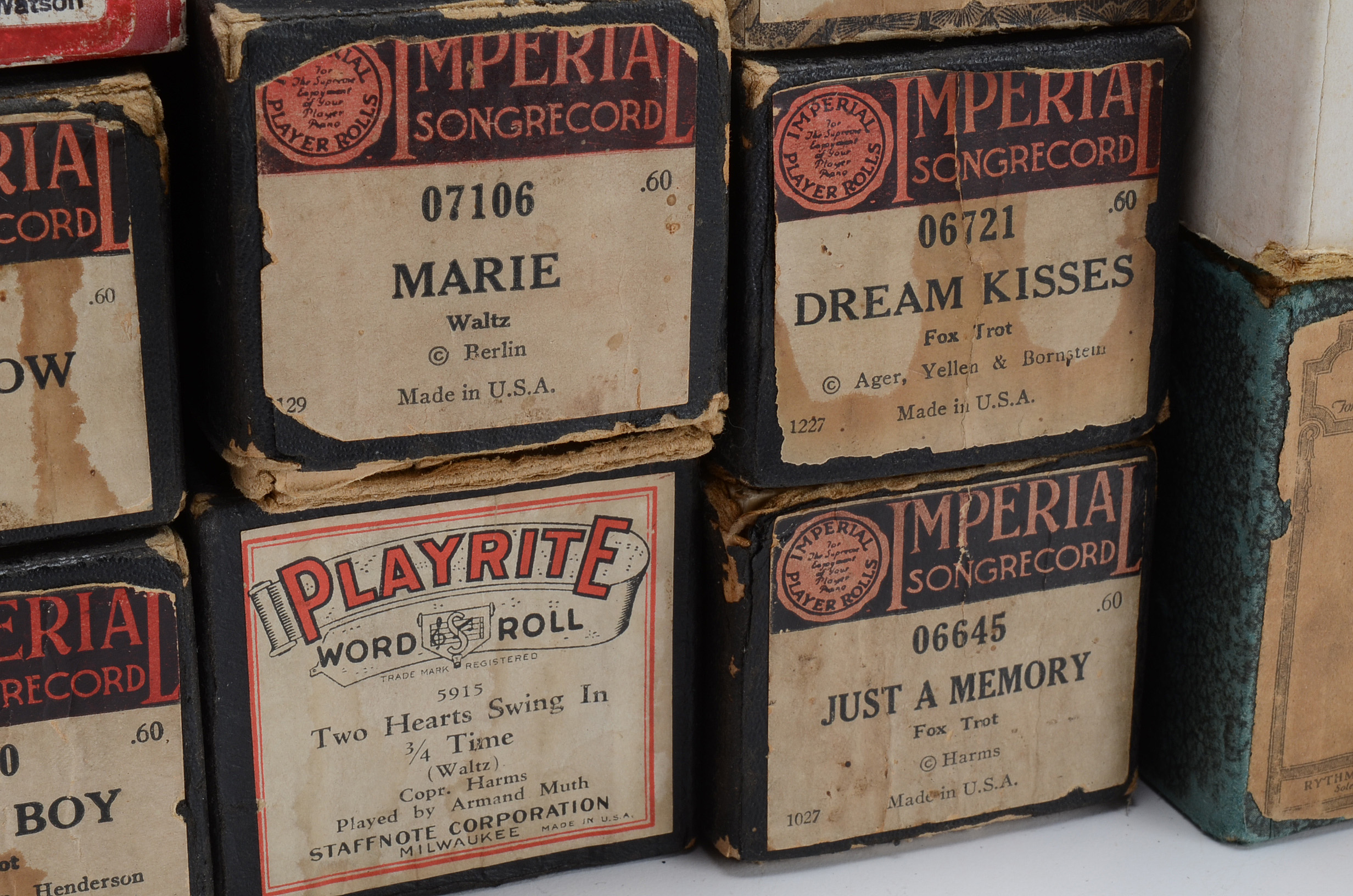 Collection of Ampico Piano Player Song Rolls