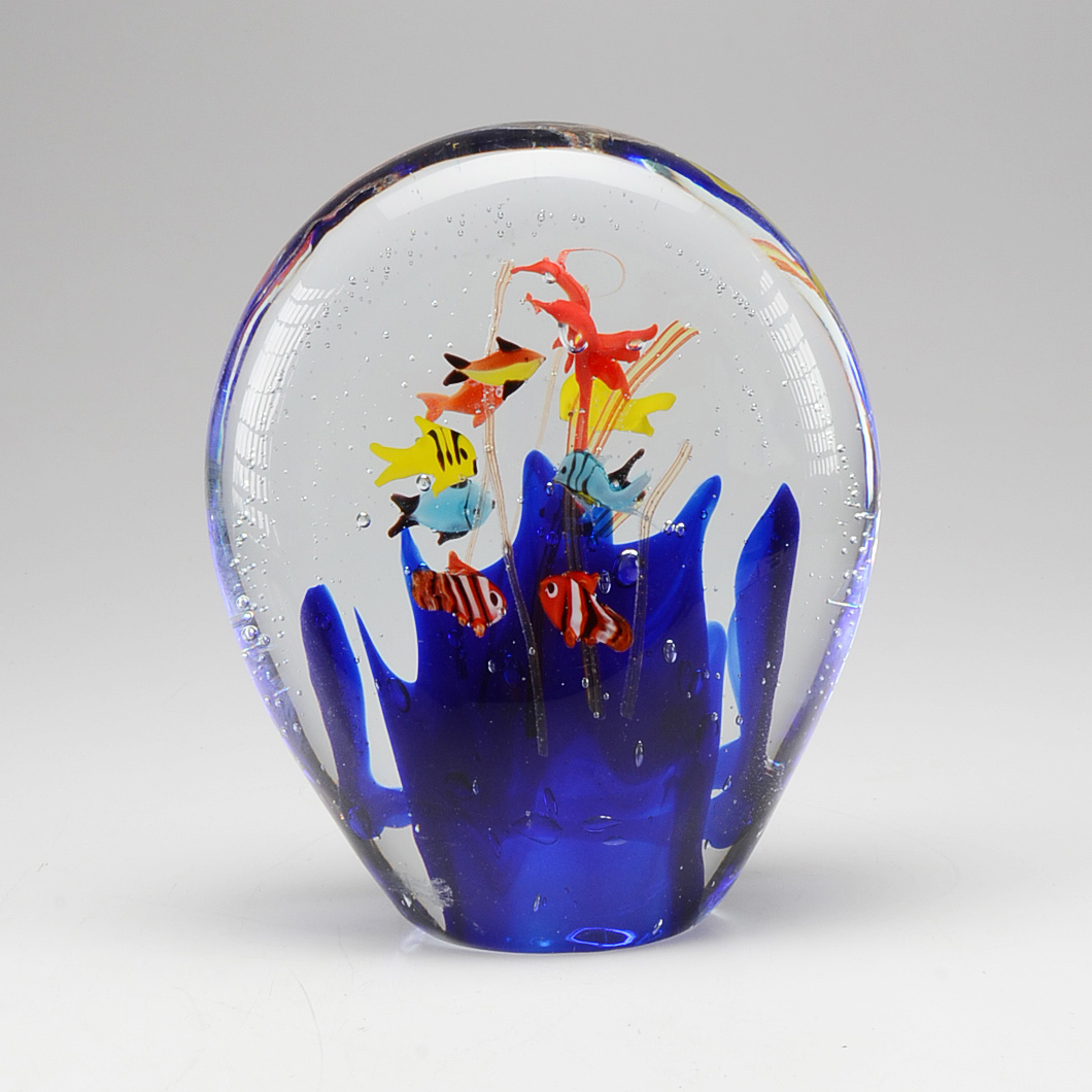 Large Blown Glass Aquarium Paperweight