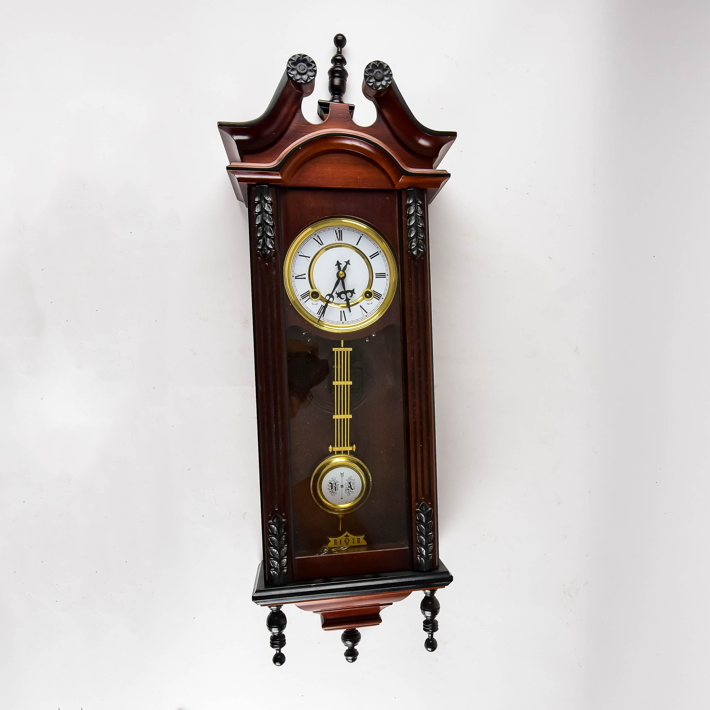 Mahogany Finish 31 Day Wall Clock