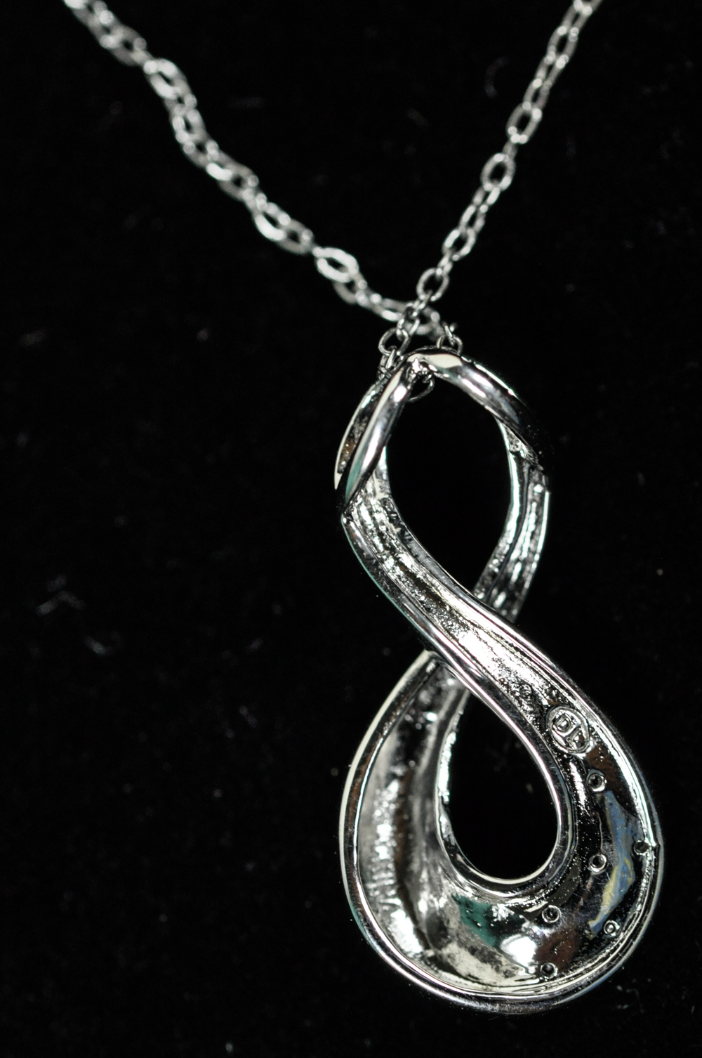 Sterling Silver Necklace with Sapphire Infinity Pendant