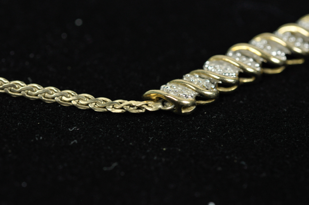 Gold Vermeil and Diamond Necklace