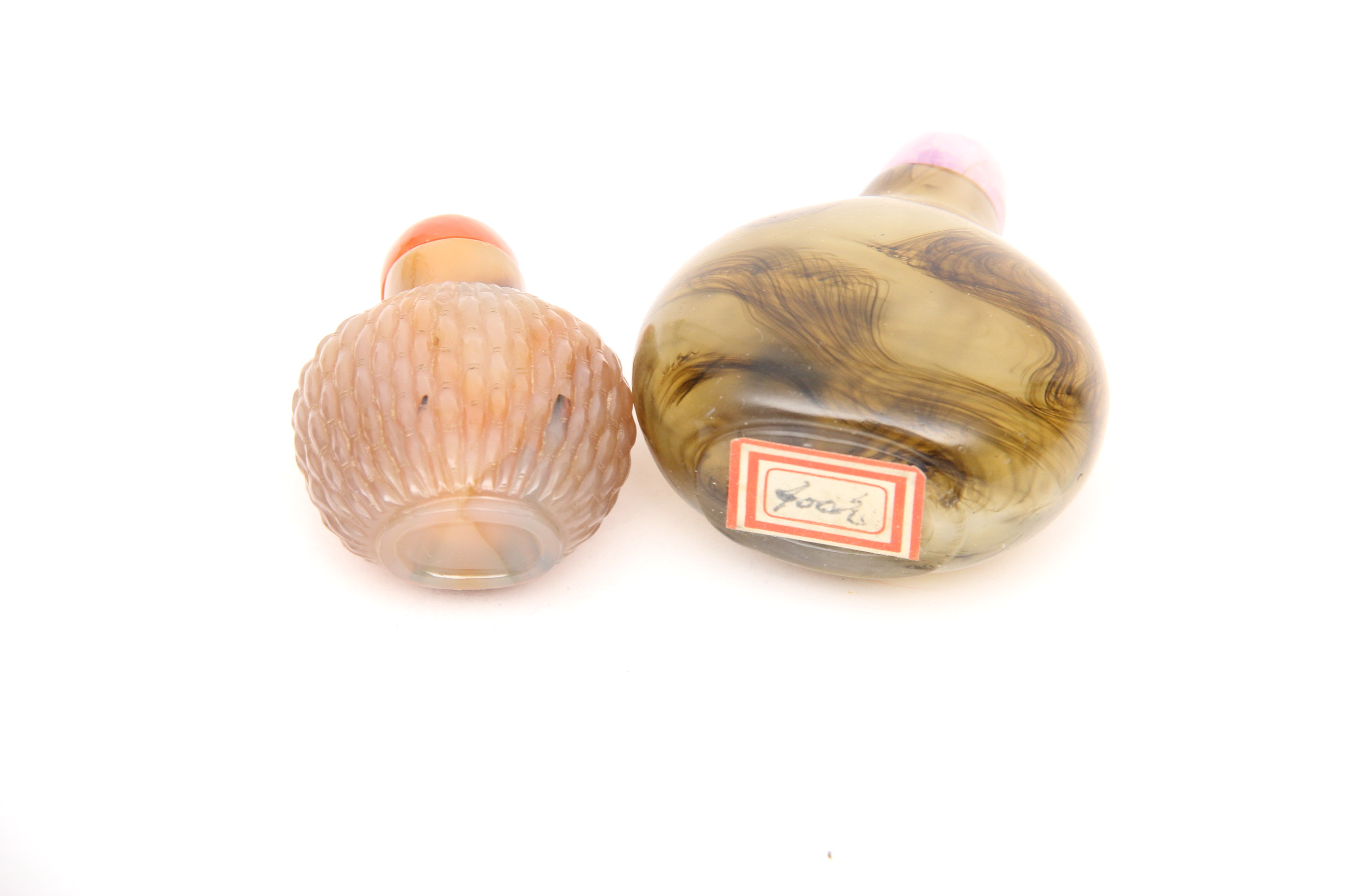 Pair of Chinese Stone Snuff Bottles