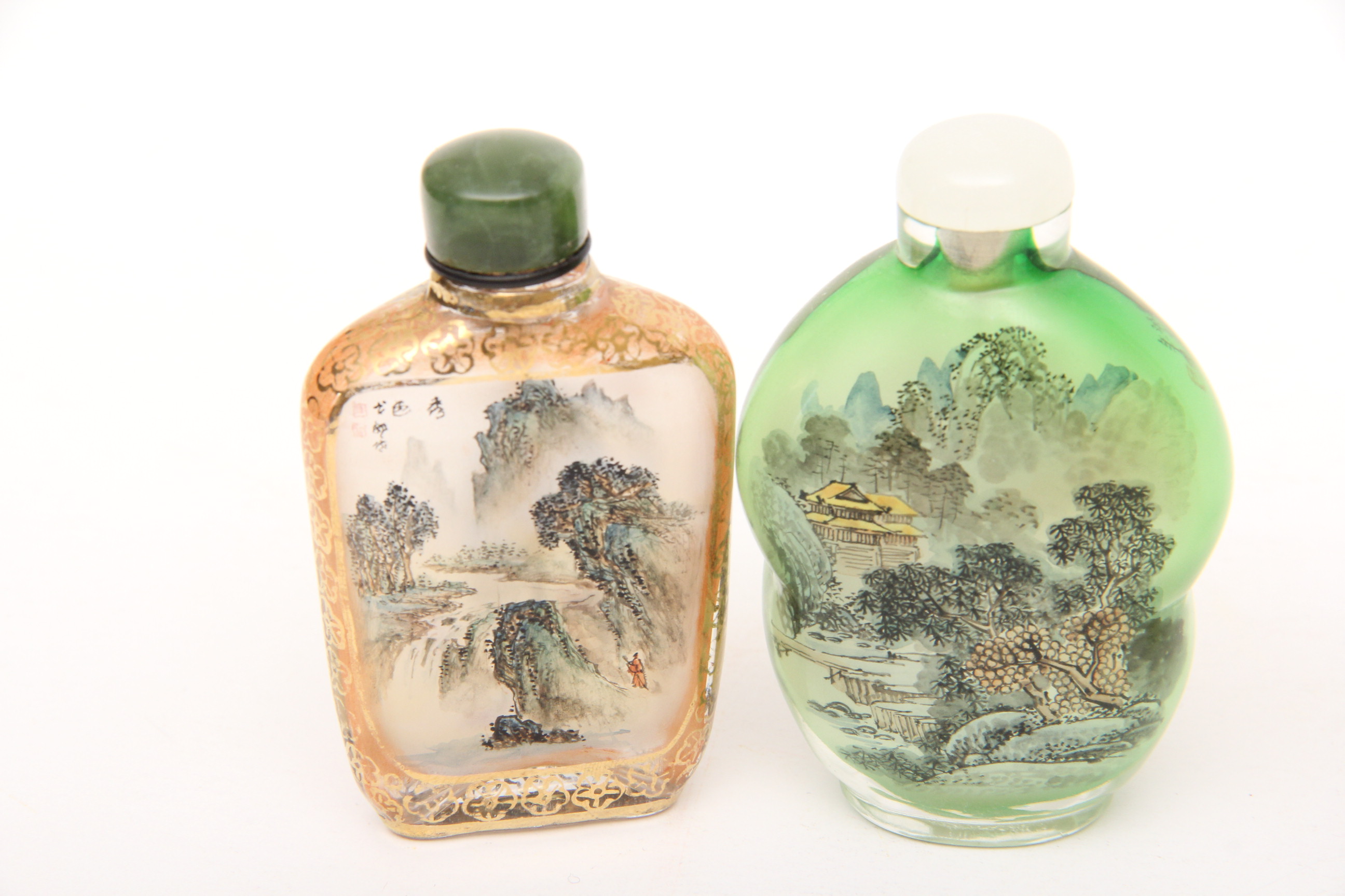 Grouping of Reverse Painted Chinese Glass Snuff Bottles