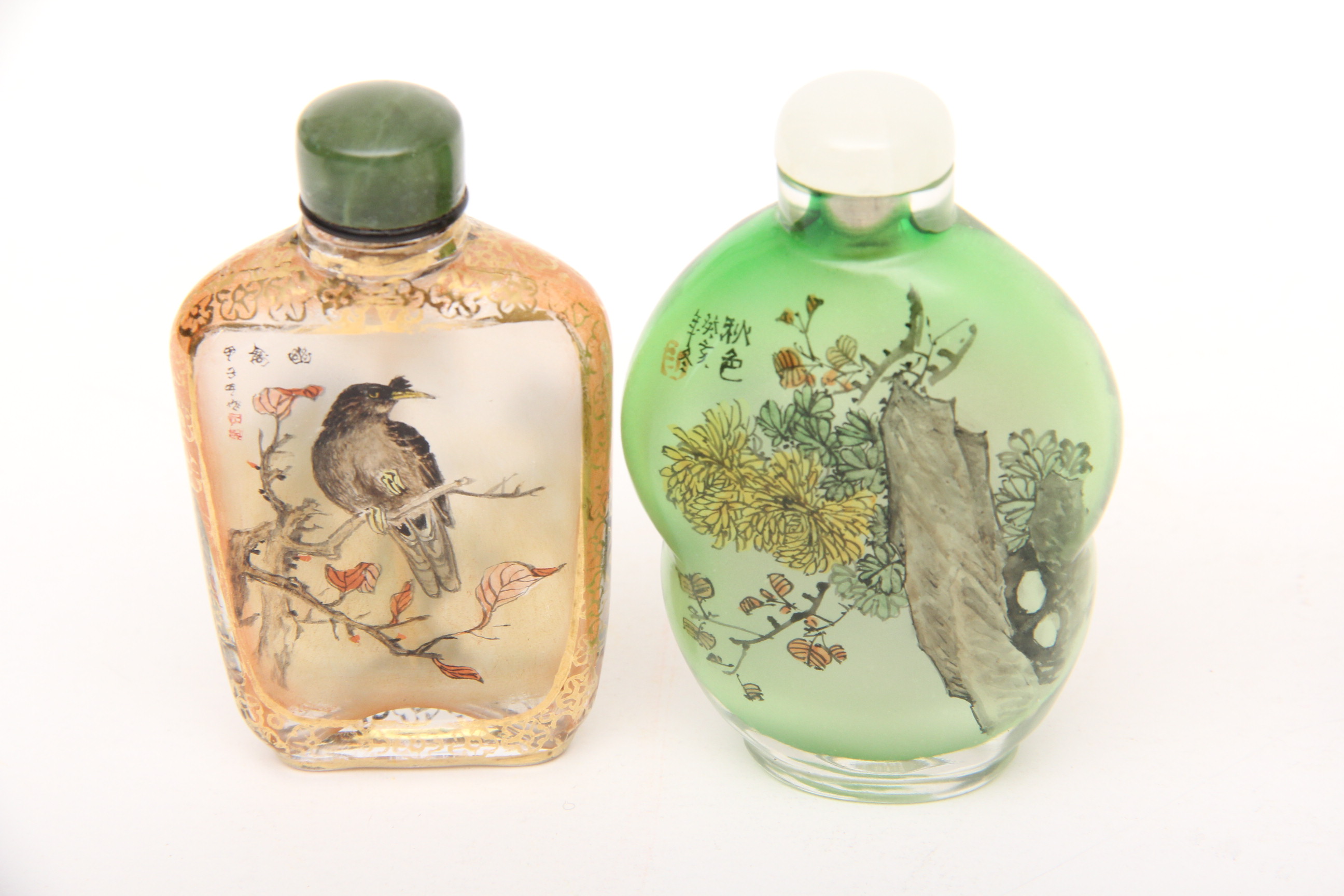 Grouping of Reverse Painted Chinese Glass Snuff Bottles