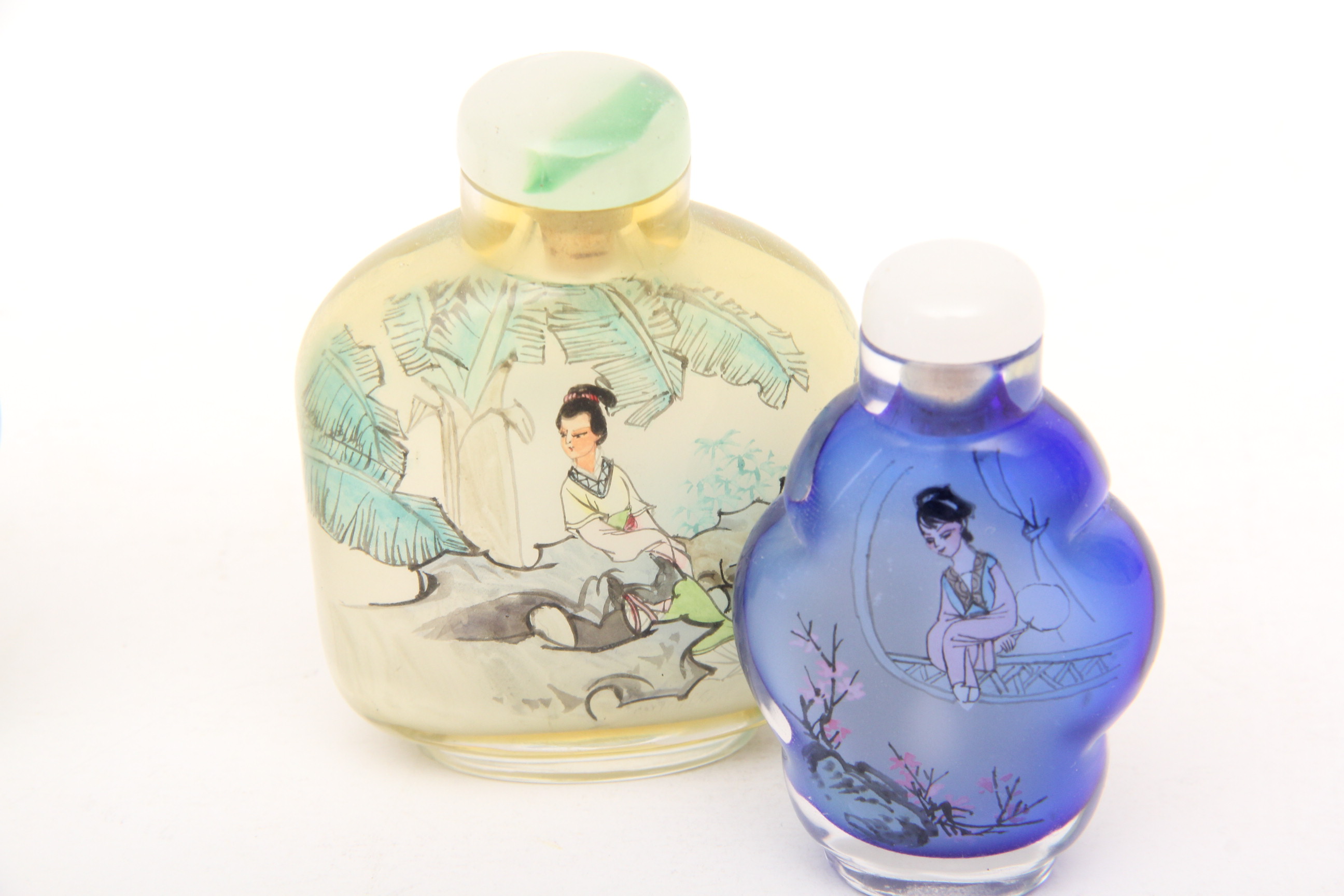 Grouping of Reverse Painted Chinese Glass Snuff Bottles