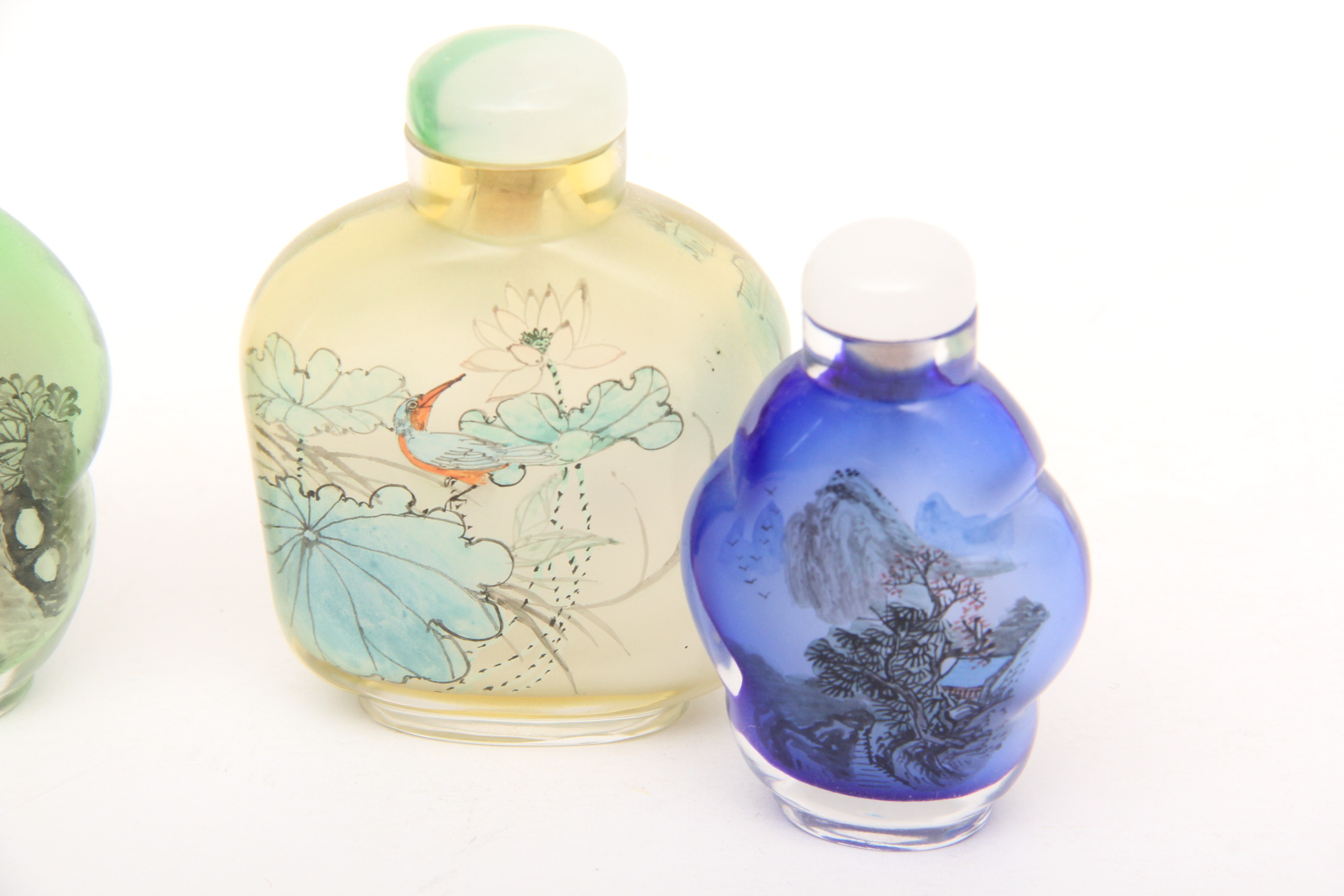 Grouping of Reverse Painted Chinese Glass Snuff Bottles