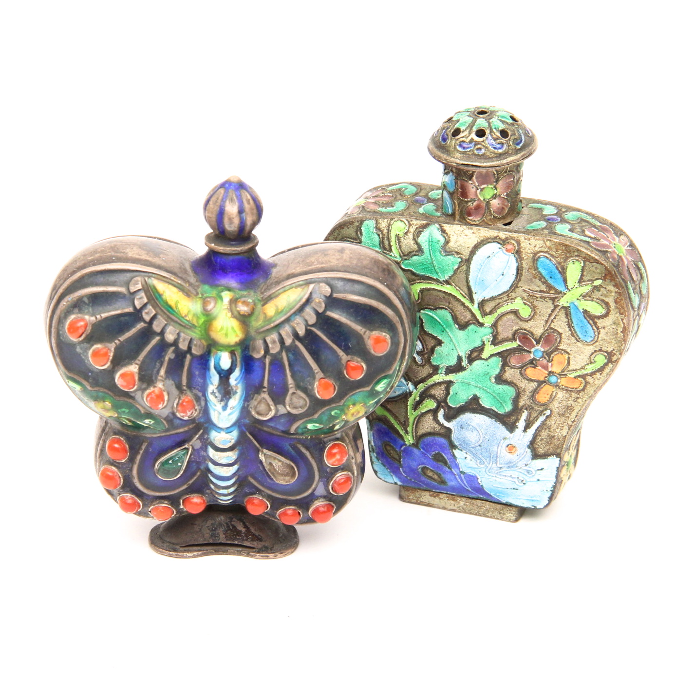 Pair of Chinese Cloisonné Snuff Bottles