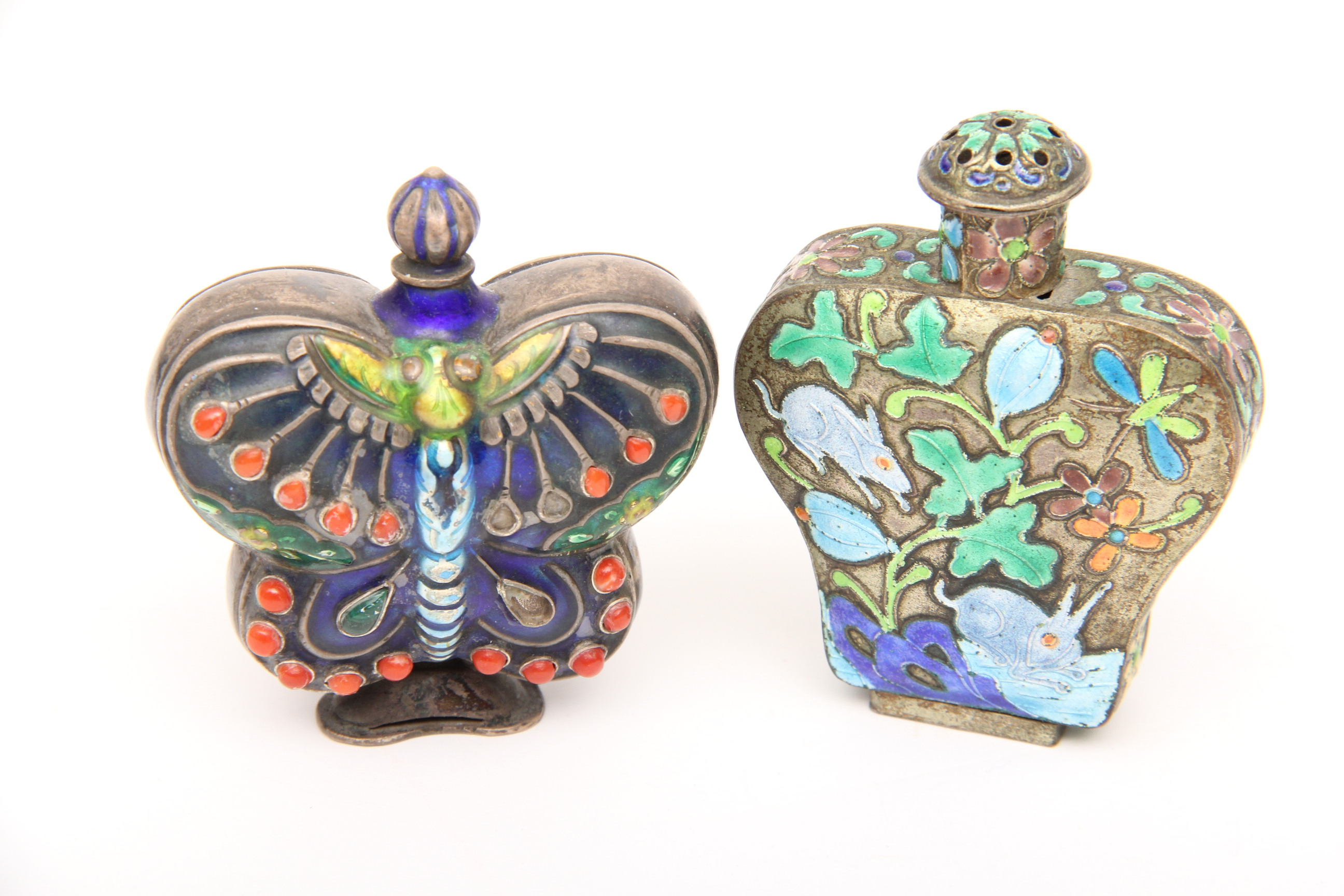 Pair of Chinese Cloisonné Snuff Bottles